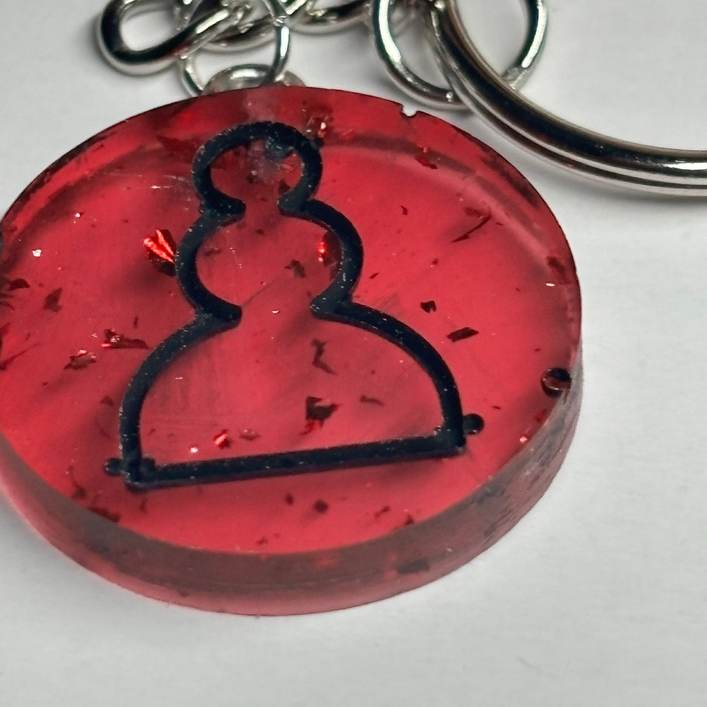 Transparent Red Pawn - Handmade Resin Keychain