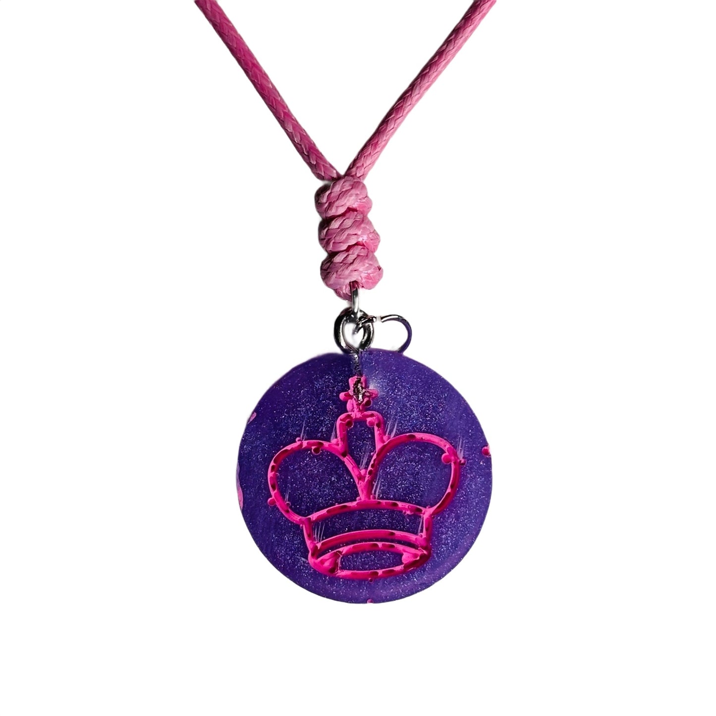 Fabulous Pink King - Handmade Resin Chess Necklace