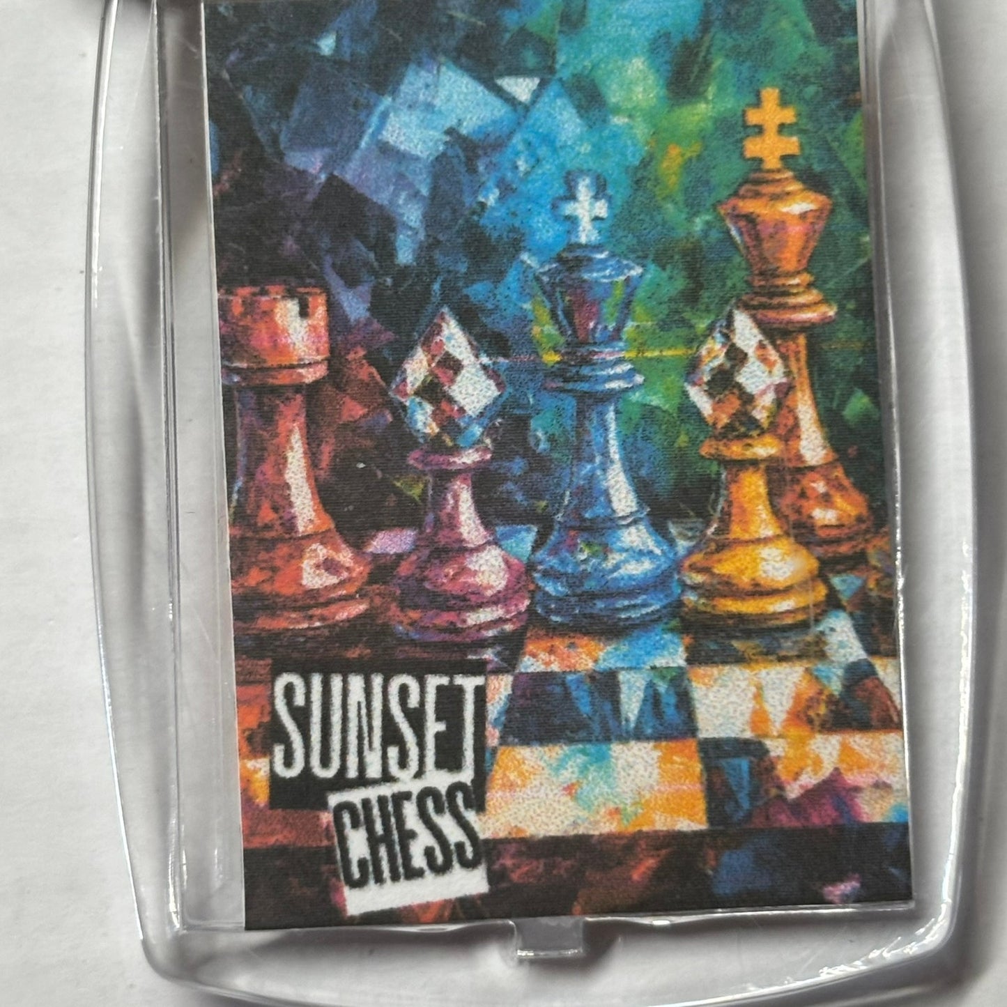 Crystal Colors - Chess  Photo Keychain