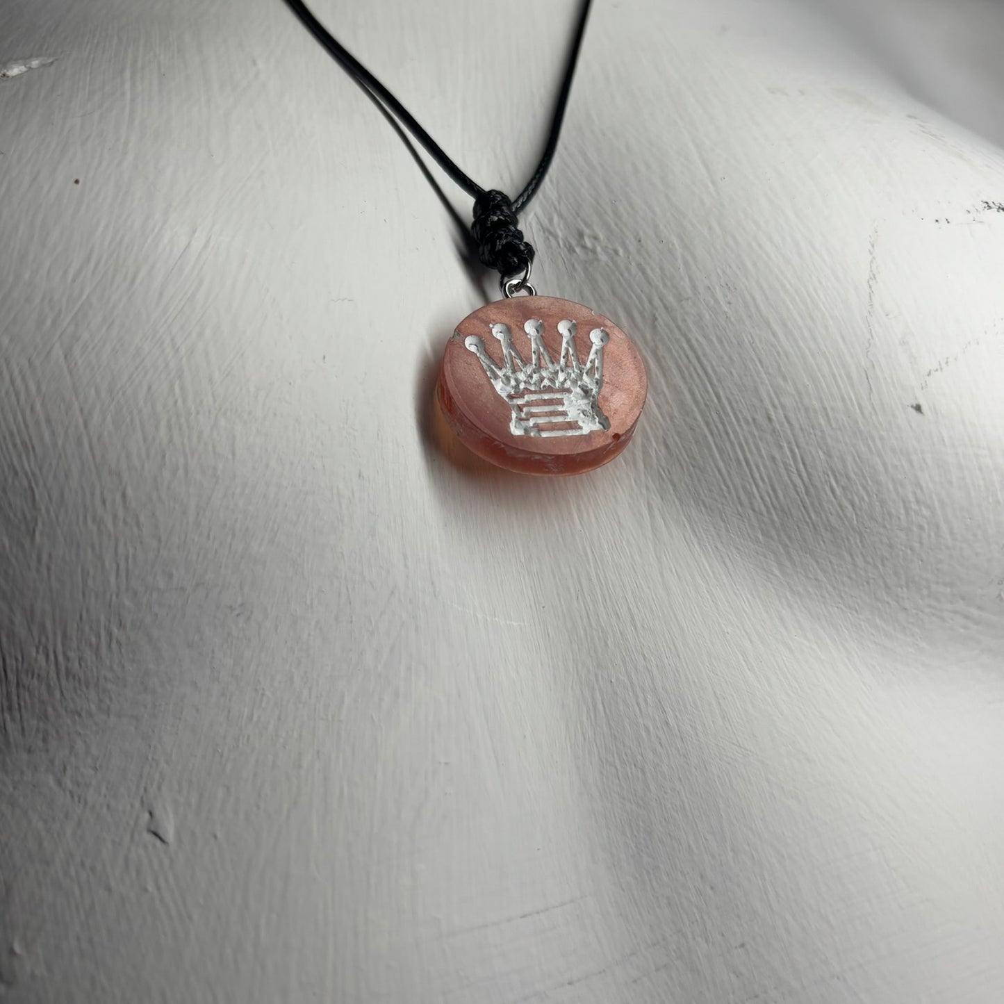 Darker Red Queen - Handmade Resin Chess Necklace