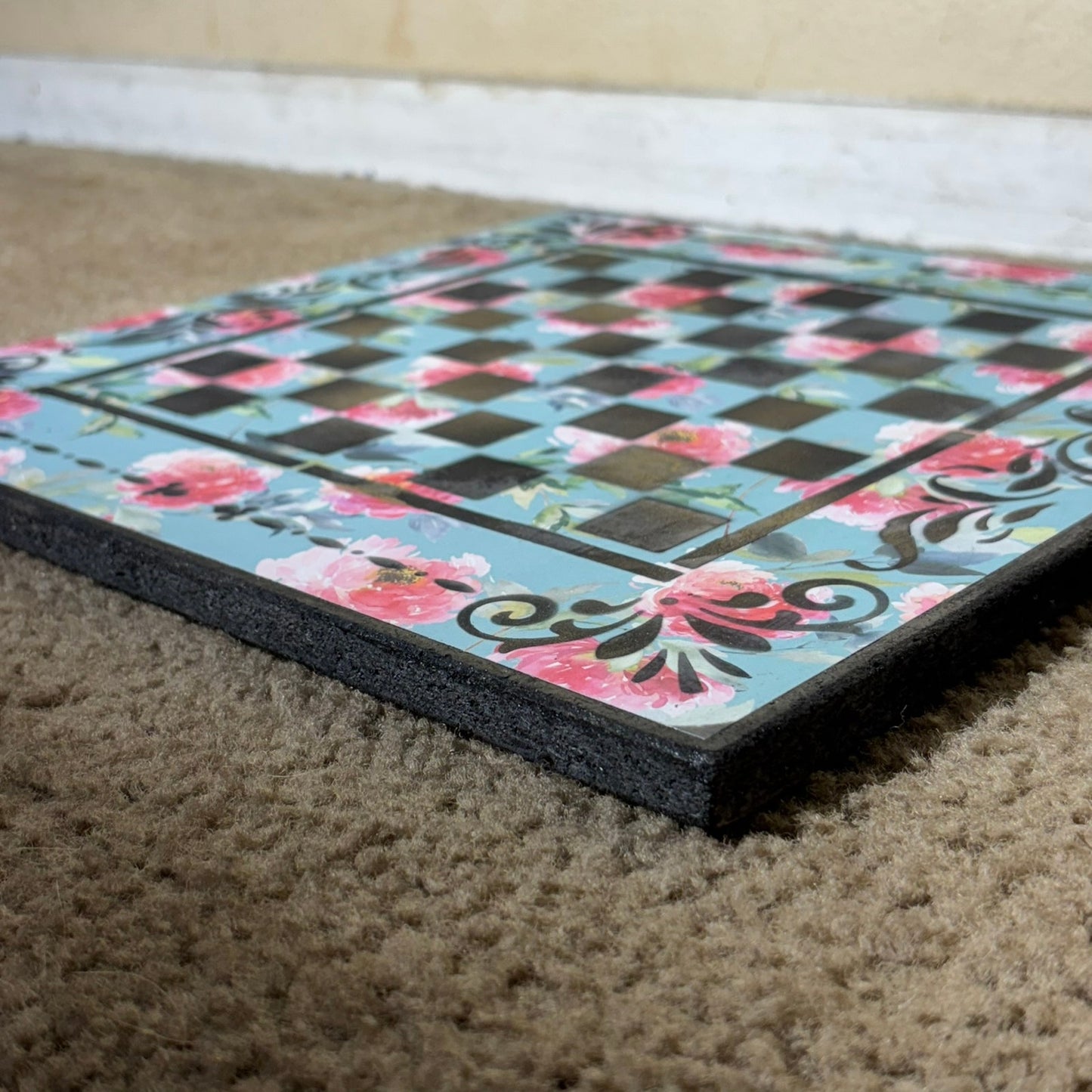 Blue Sky Flowers - Scrapbook Chess Board