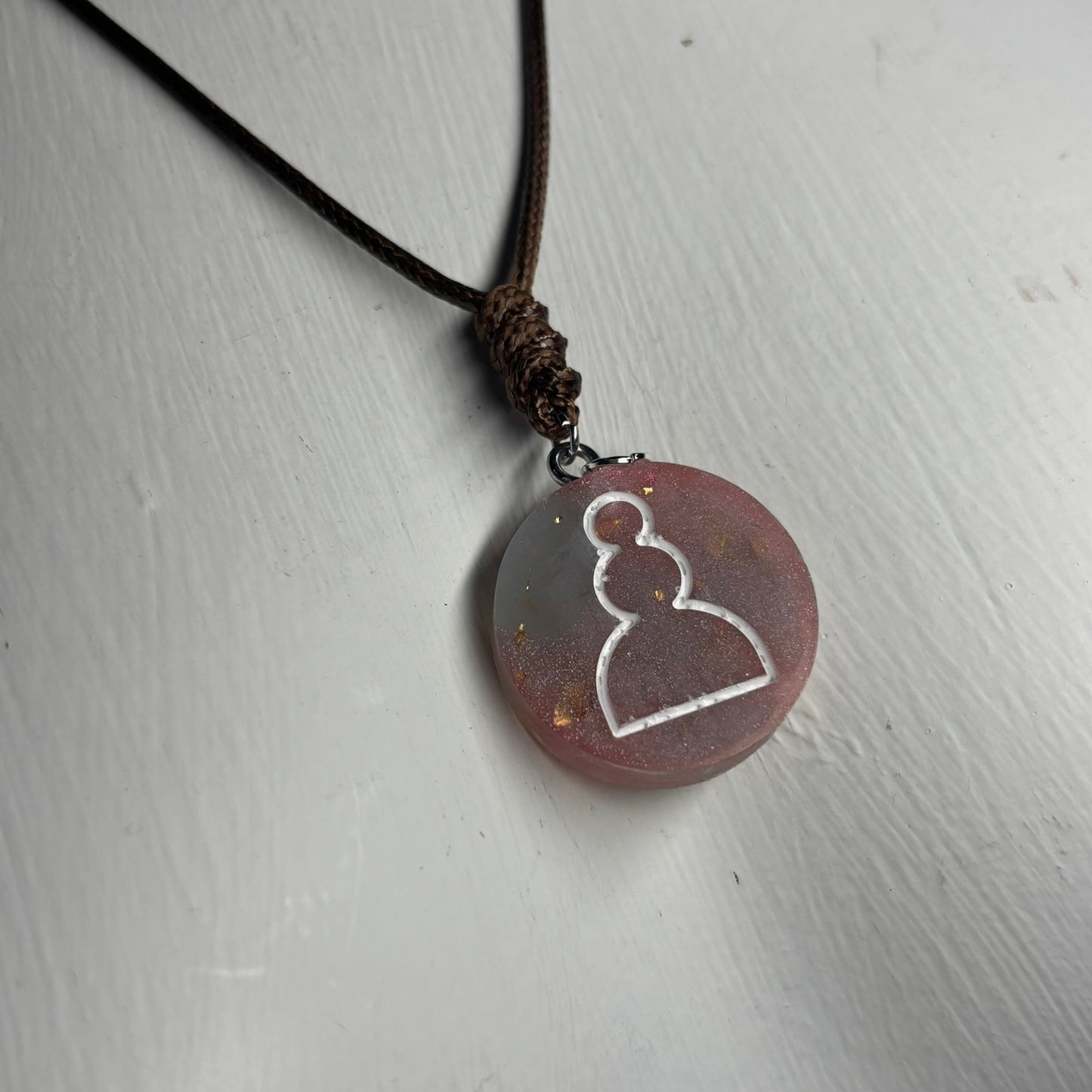 Cosmic Space Pawn - Handmade Resin Chess Necklace