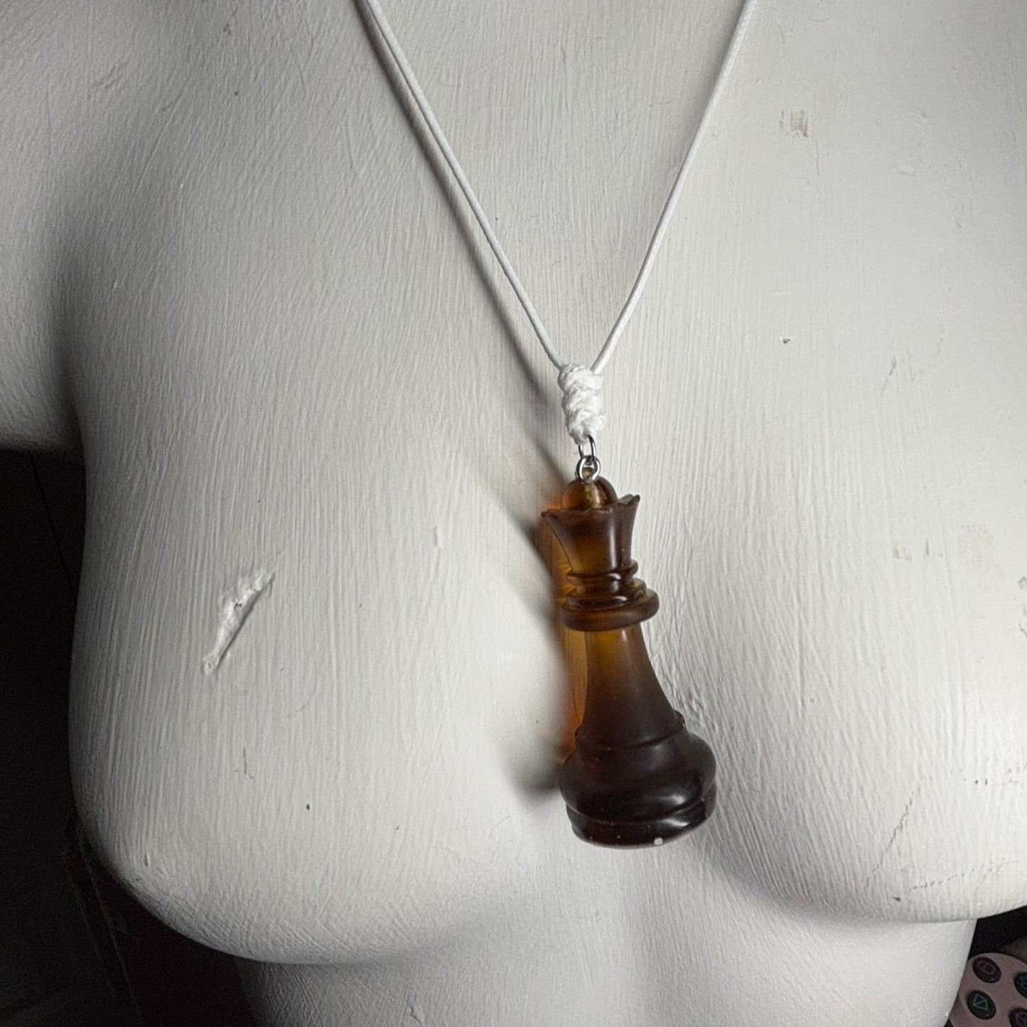 Coffee Queen - Handmade Resin Chess Necklace