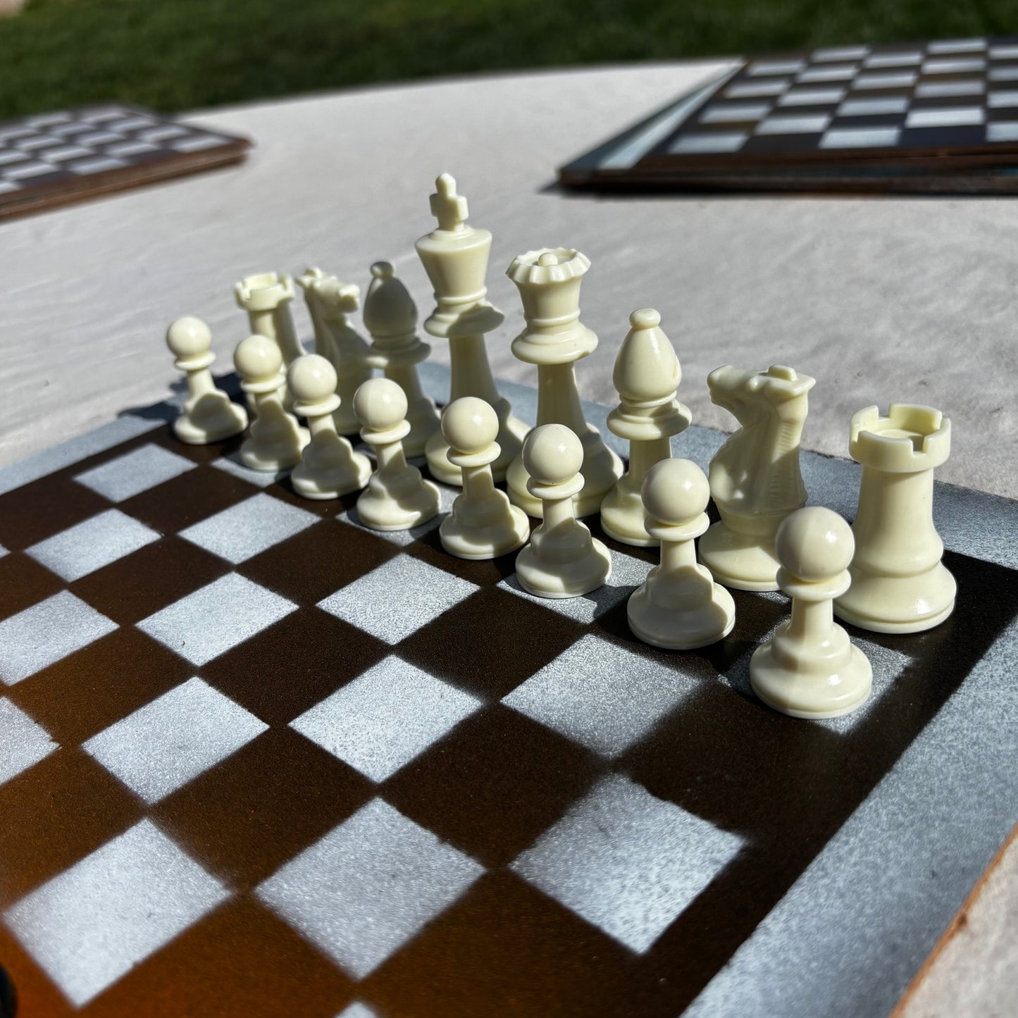 Burned Orange - Painted Chess Set