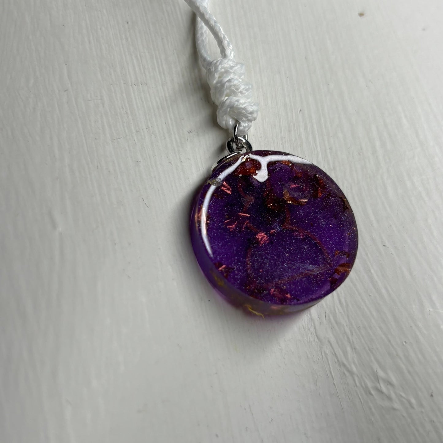 Purple Crystal Pawn - Handmade Resin Chess Necklace