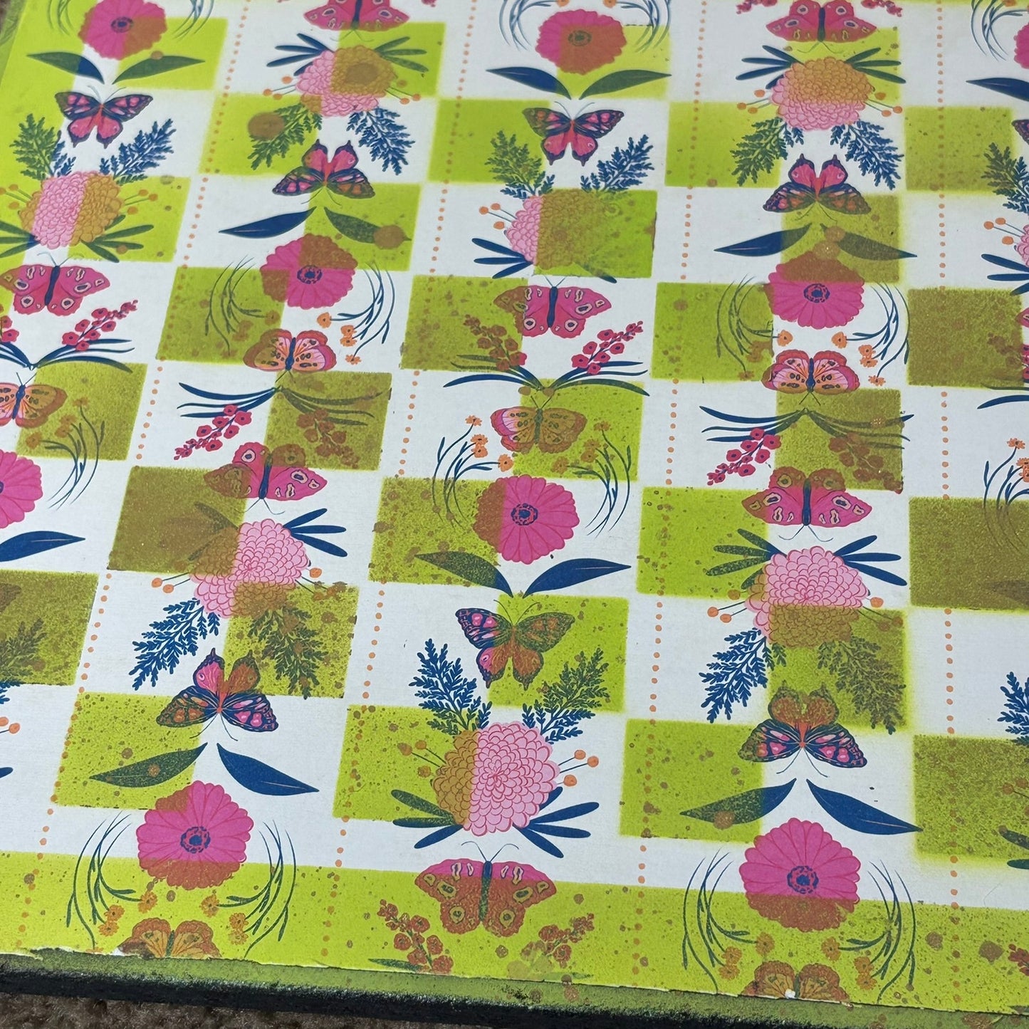 Neon Green Garden - Scrapbook Chess Board