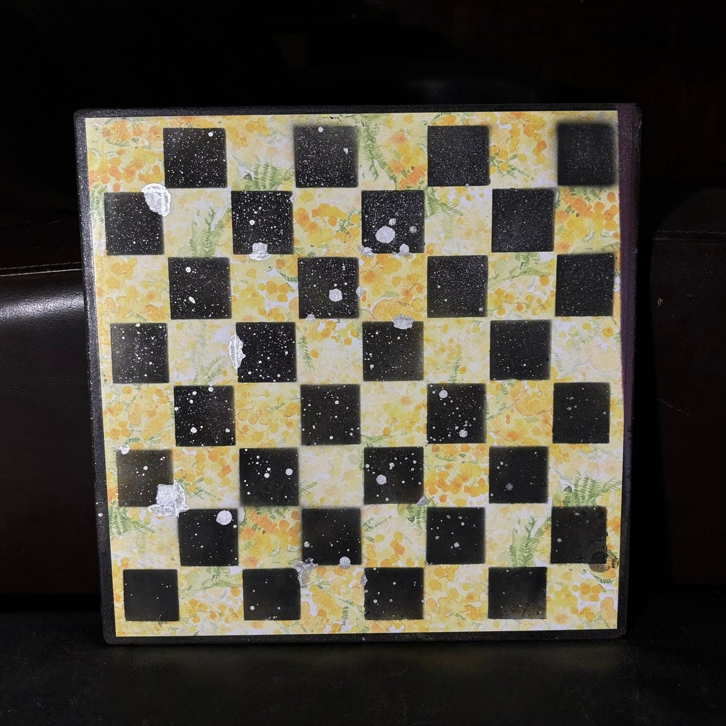 Yellow Flowers - Scrapbook Chess Board