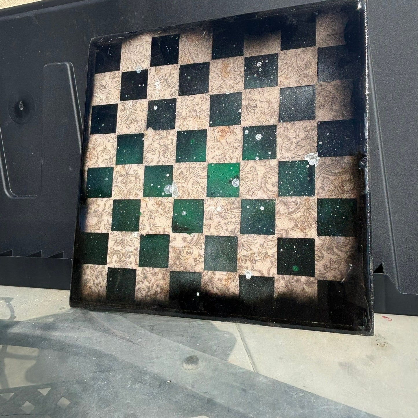 Vintage Green - Resin Coated Chess Board