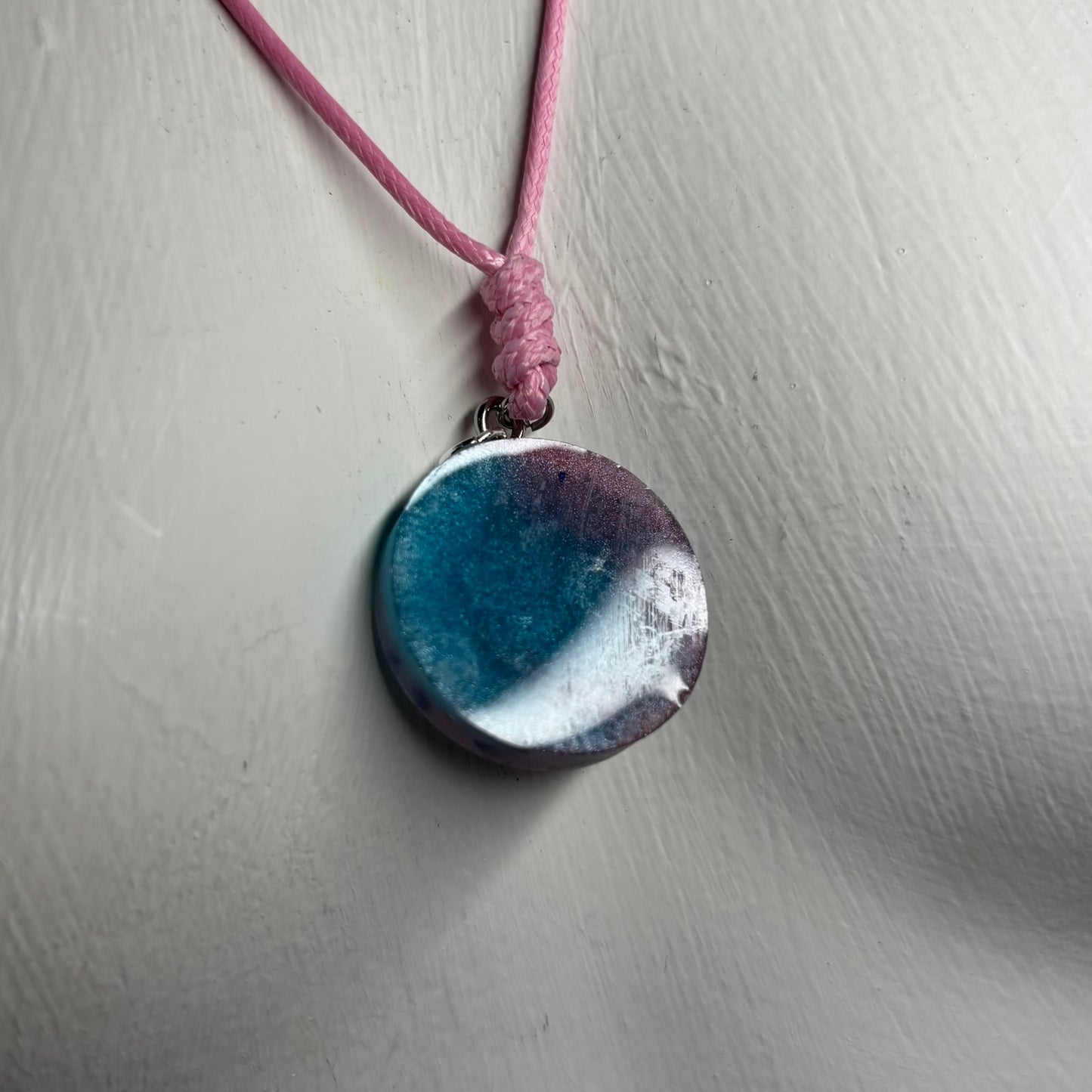 Cotton Candy Blue/Pink Pawn - Handmade Resin Chess Necklace