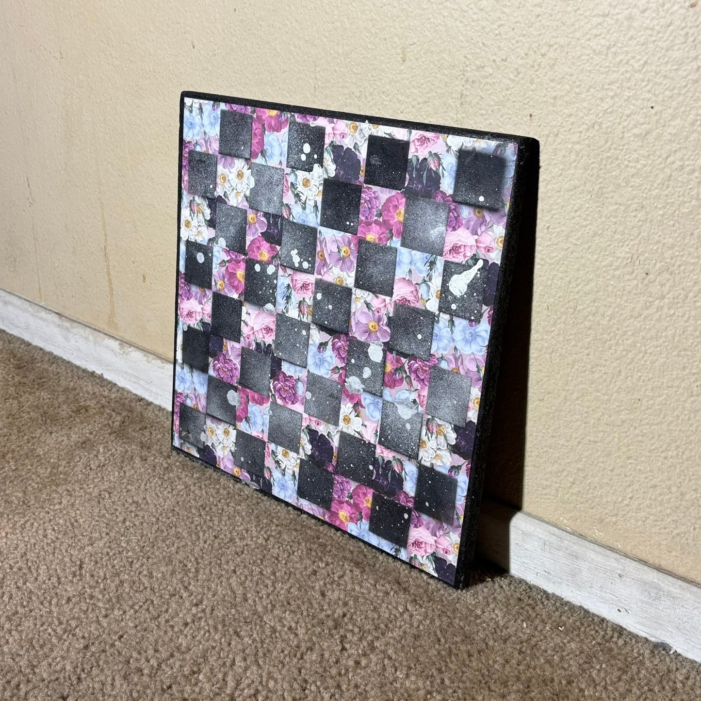 Purple Flower Chrome Sprinkles - Scrapbook Chess Board