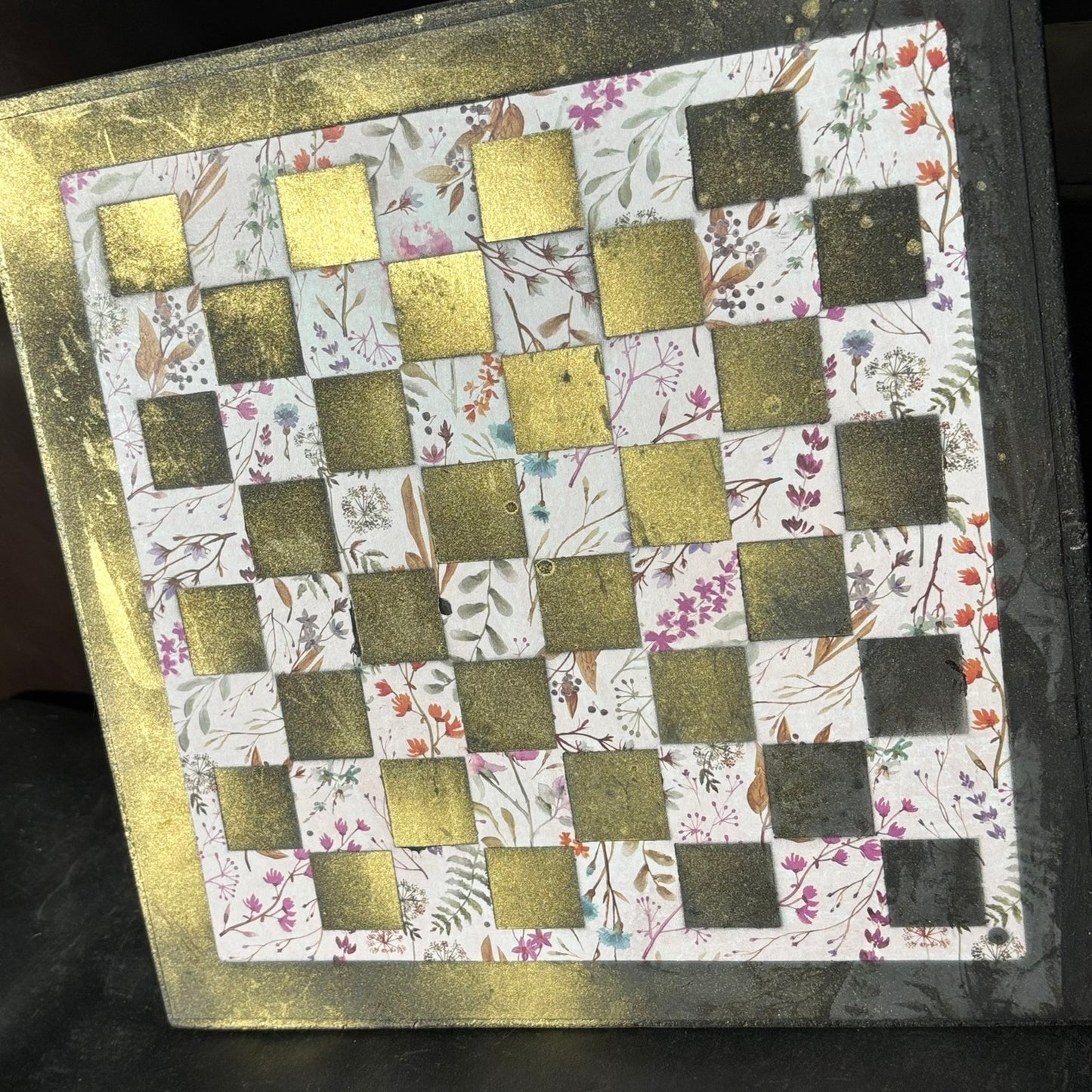 Flowing Flowers - Scrapbook Chess Board