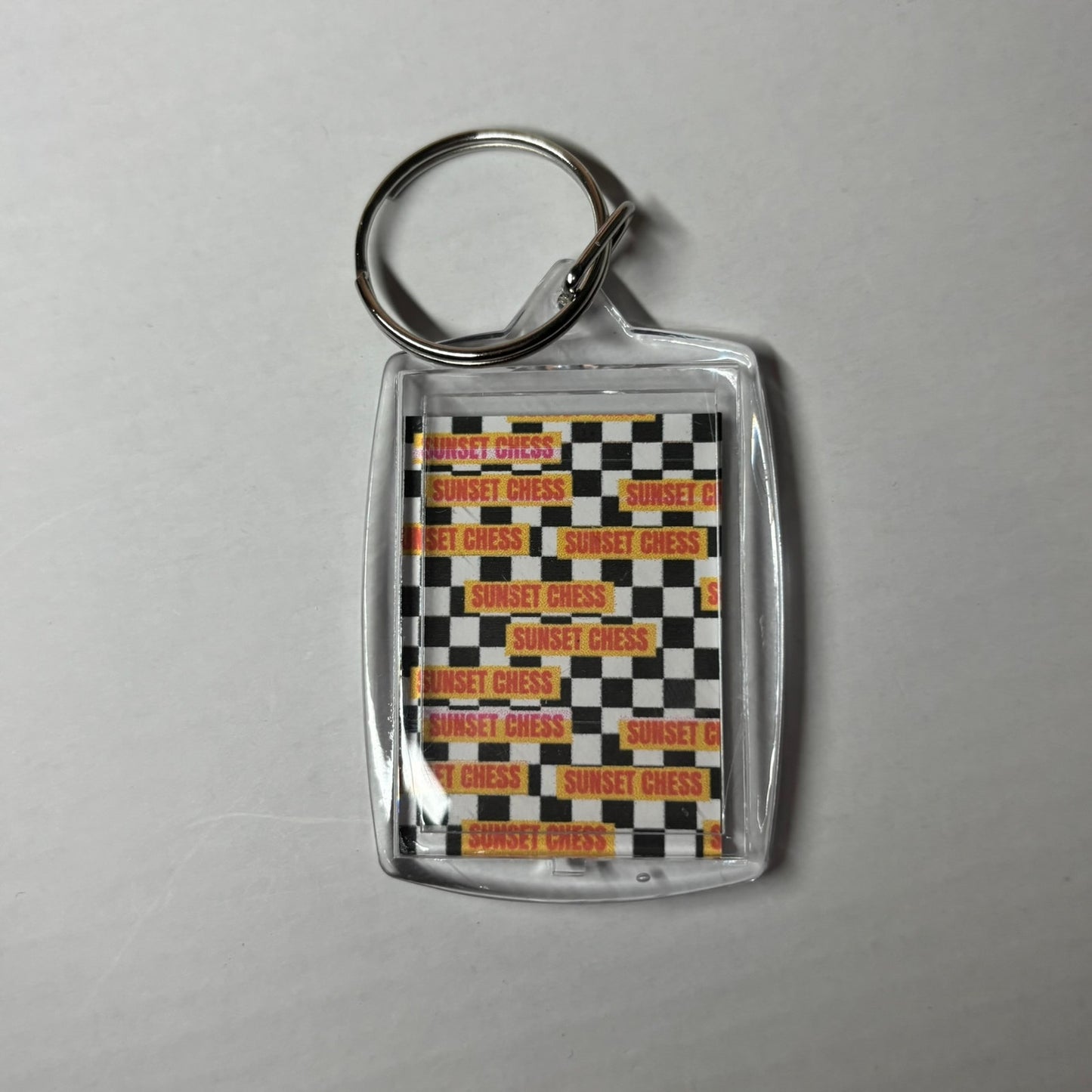 Handsome Cat - Sunset Chess Photo Keychain