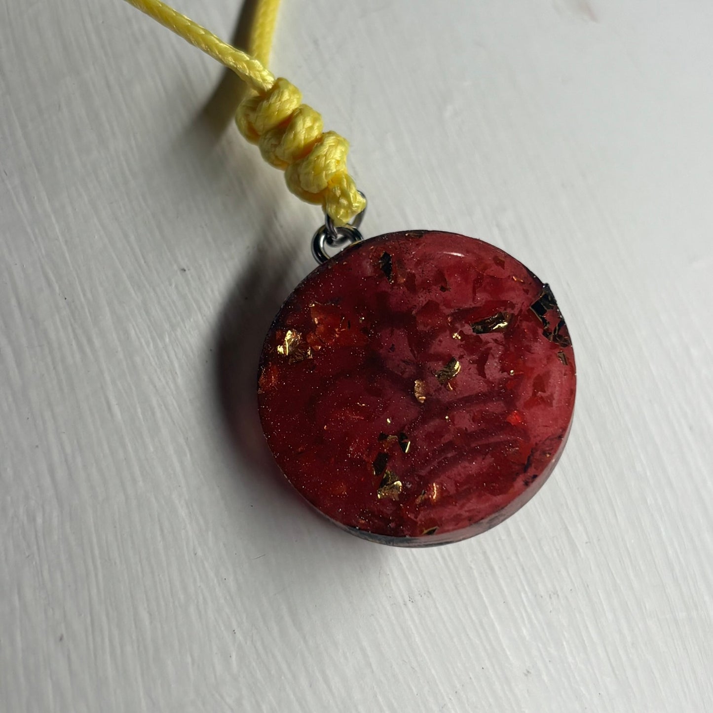 Crystal Dark Red King - Handmade Resin Chess Necklace