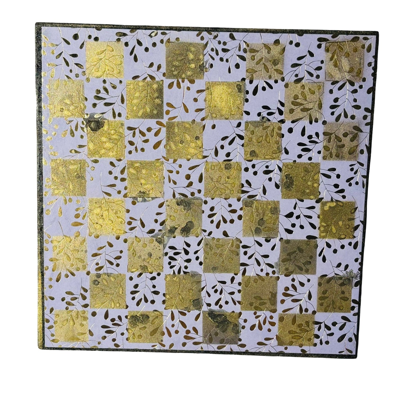 Light Purple & Gold - Scrapbook Chess Board