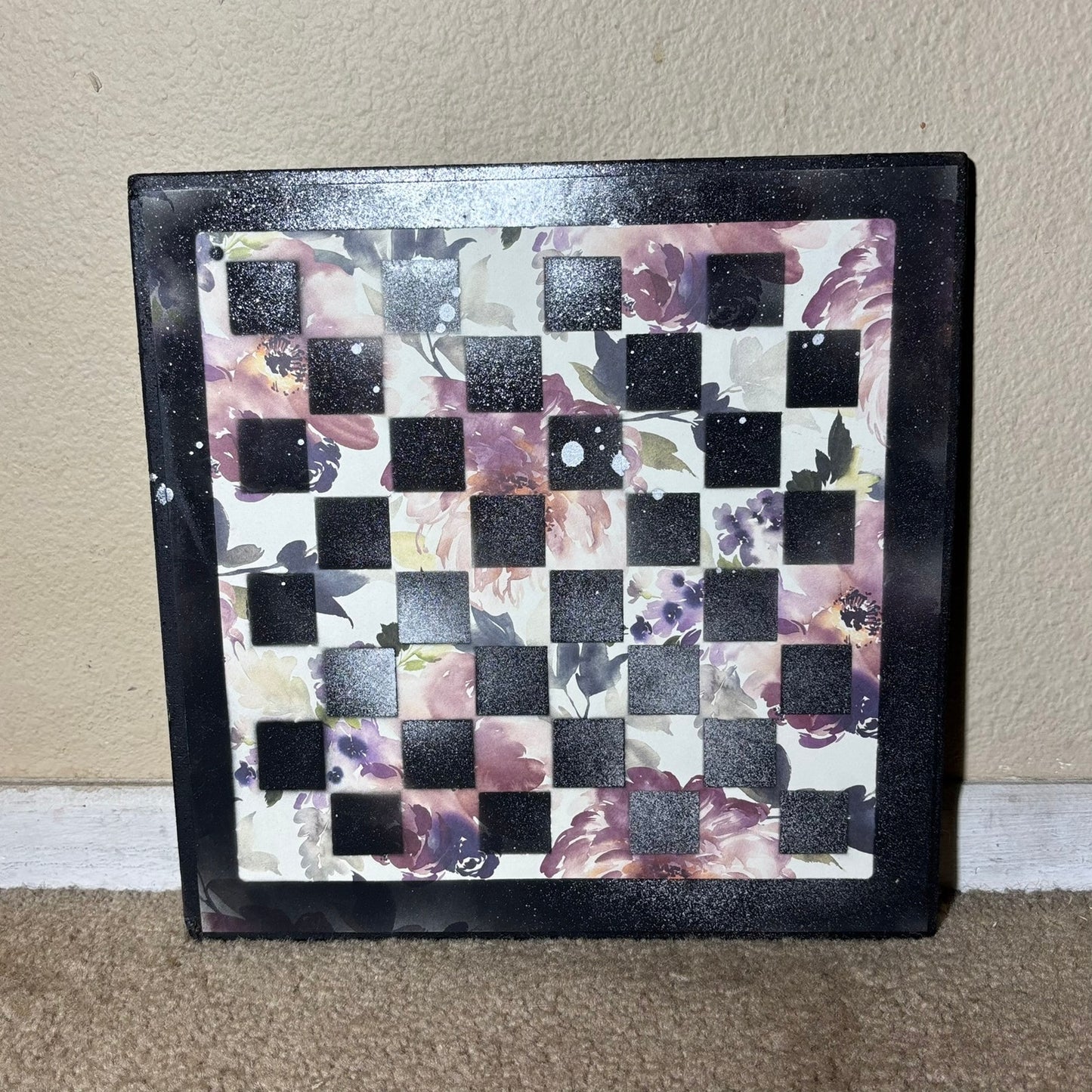 Chrome Mist Budding Flowers - Scrapbook Chess Board