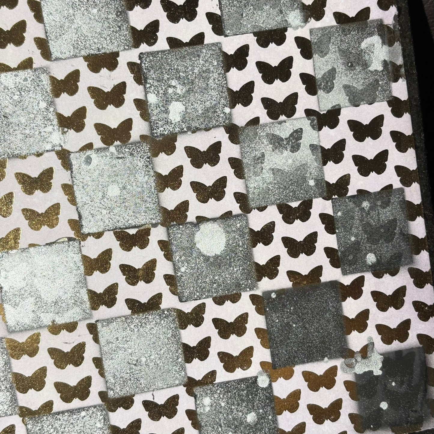 Golden Butterflies - Scrapbook Chess Board