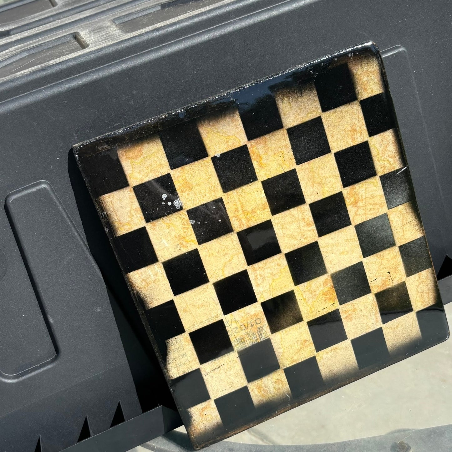 Simple Yellow - Resin Coated Chess Board