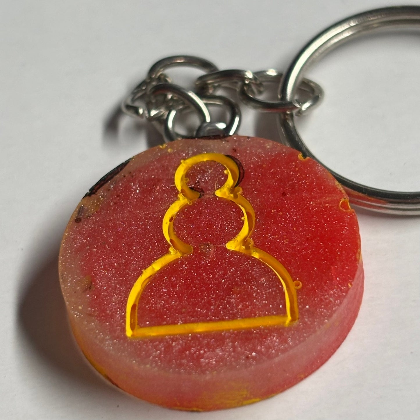 Red Yellow Pawn - Handmade Resin Keychain