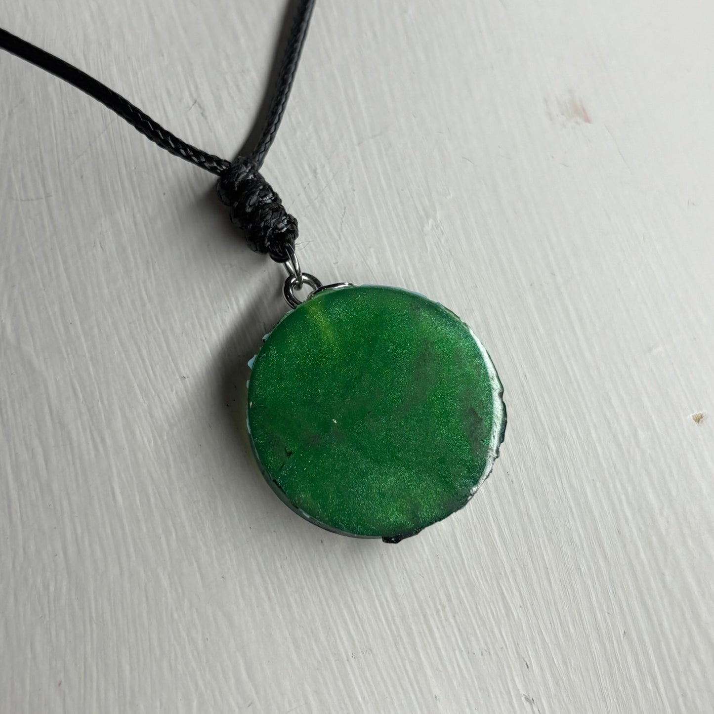 Green Rook - Handmade Resin Chess Necklace