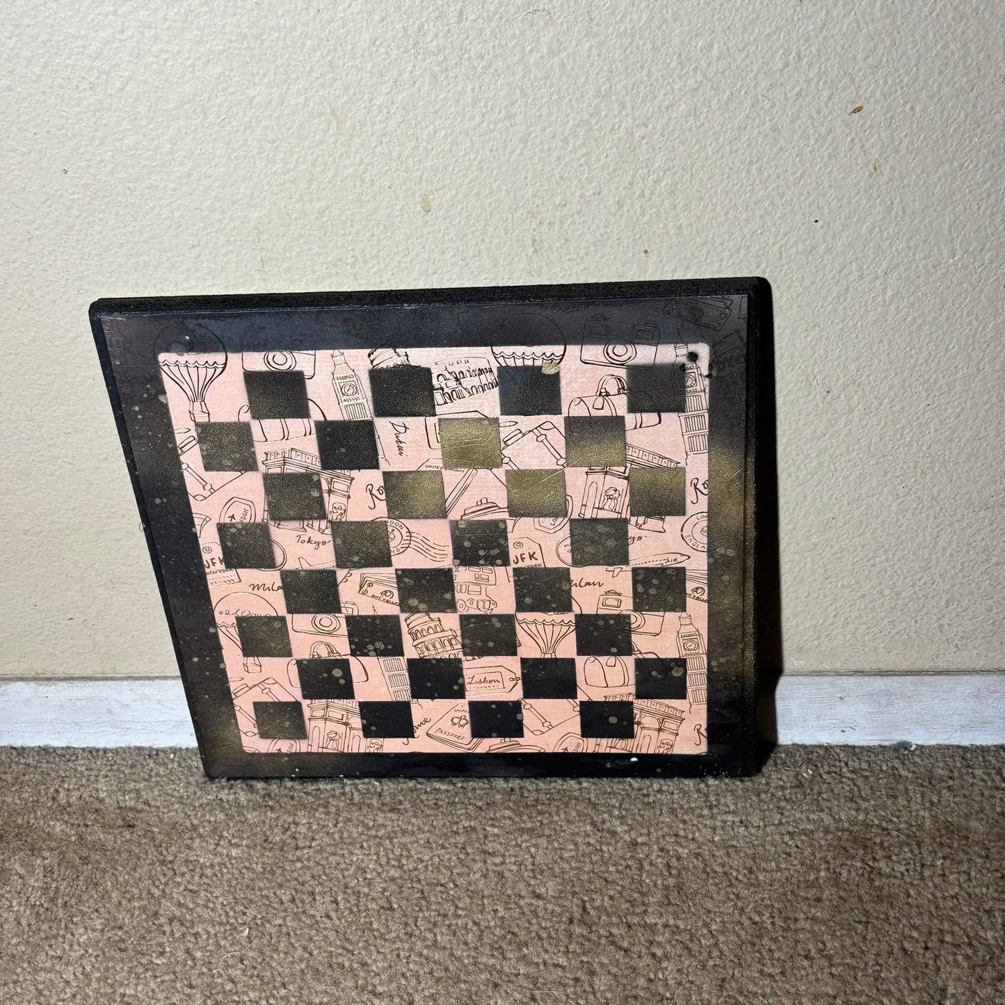 Peach Gold - Scrapbook Chess Board