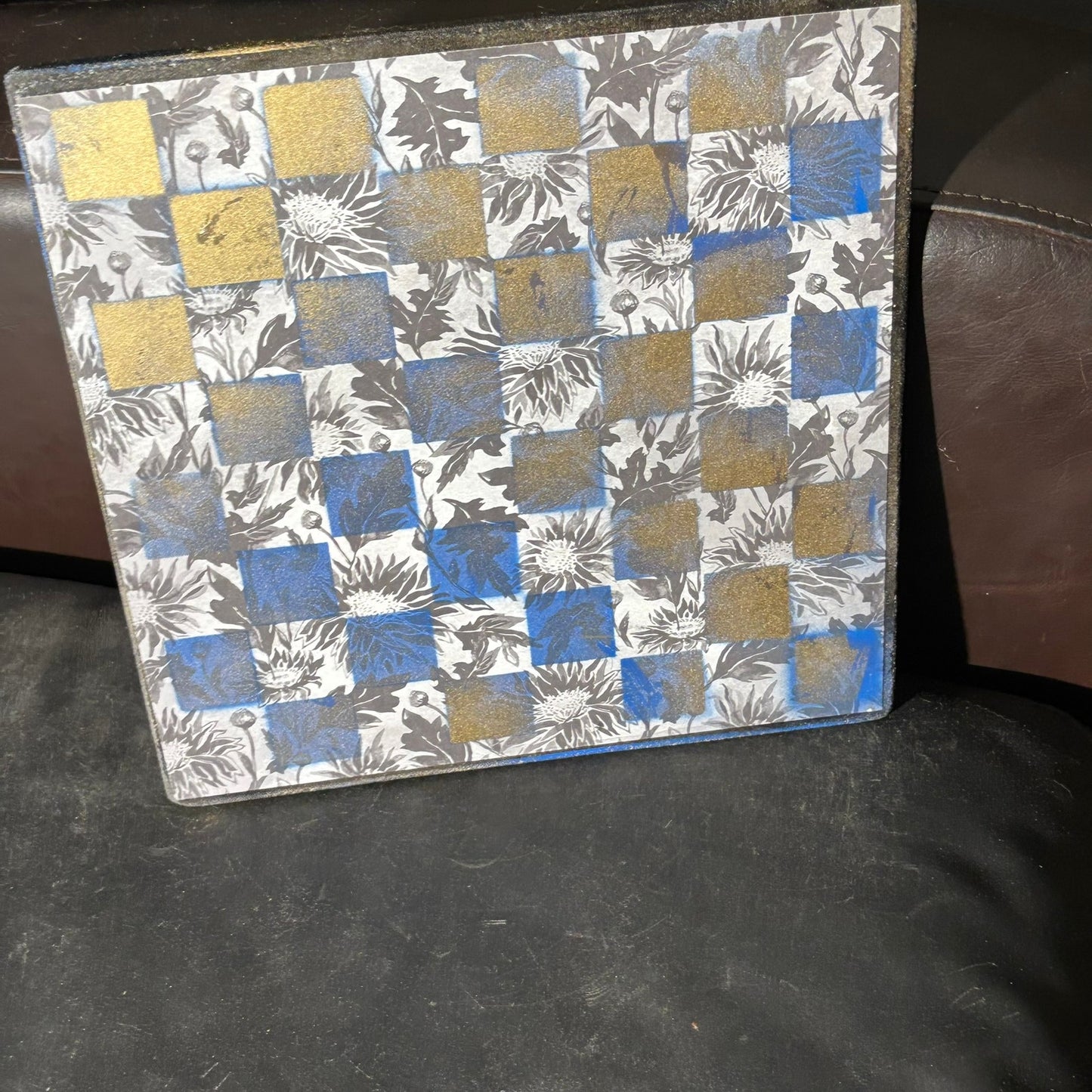 Golden Blue - Scrapbook Chess Board