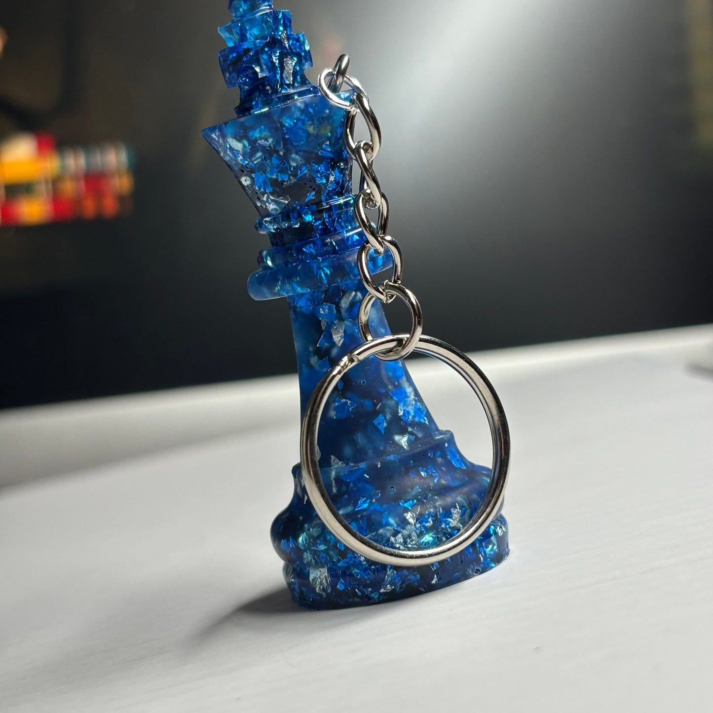 Hyper Crystal Blue King - Handmade Resin Keychain
