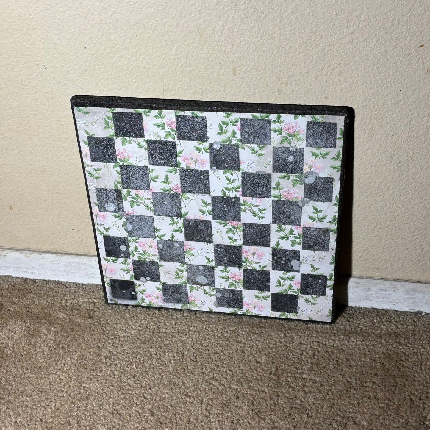 Chrome Mist Flowers - Scrapbook Chess Board