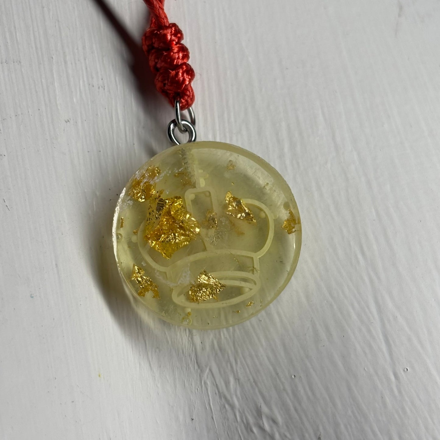 Crystal Yellow King - Handmade Resin Chess Necklace