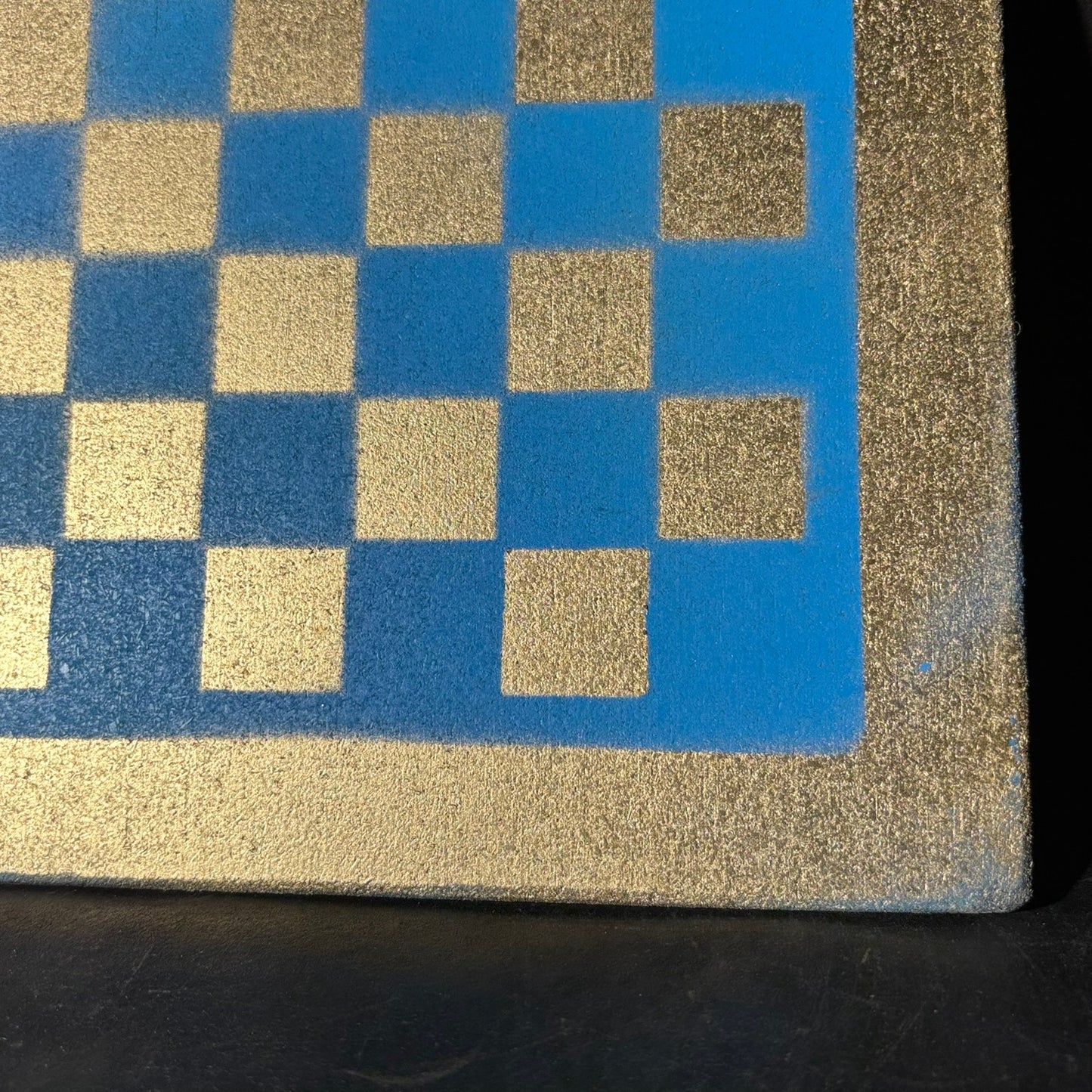 Blue & Gold - Painted Chess Board
