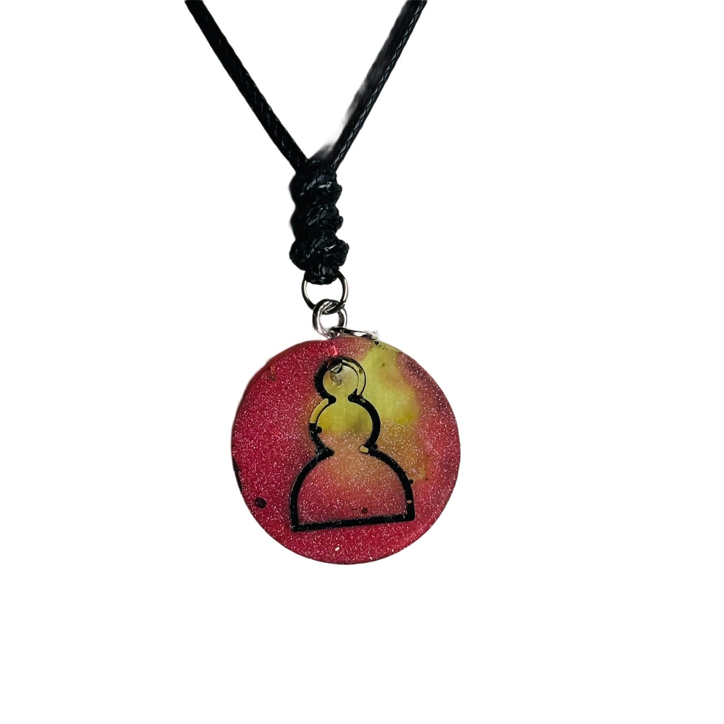 Red Blush Pawn - Handmade Resin Chess Necklace