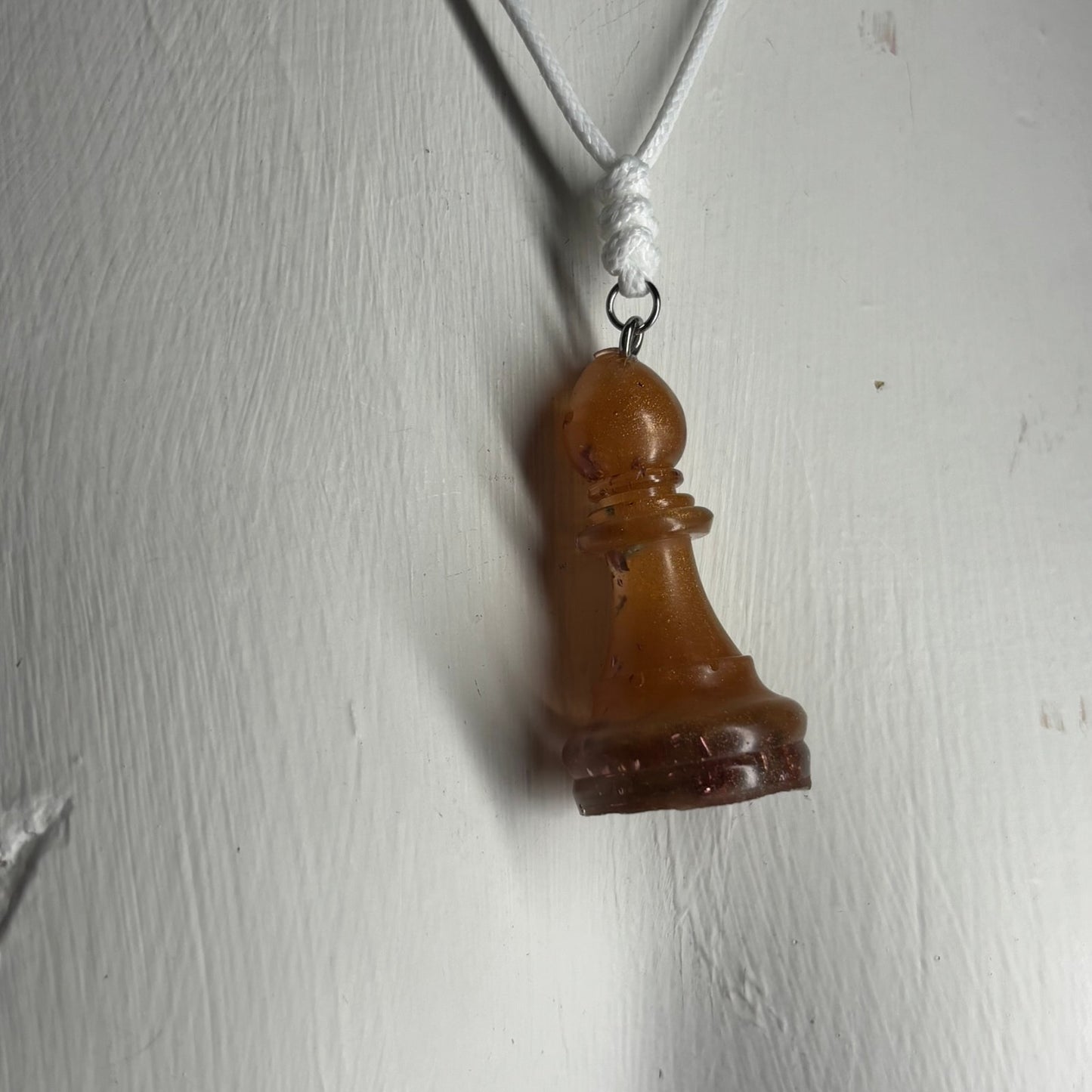 Brown Bishop - Handmade Resin Chess Necklace