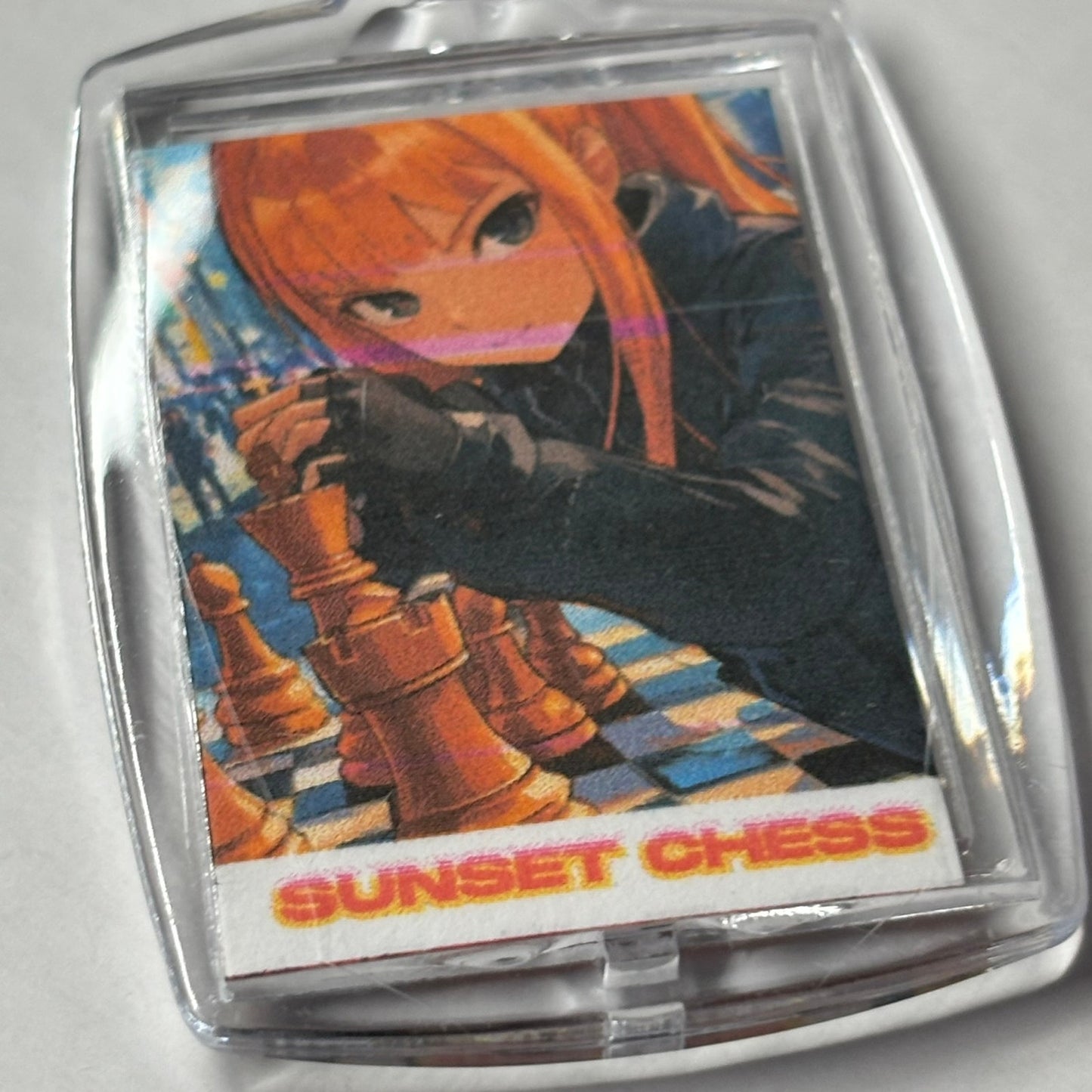 Anime Girl - Chess  Photo Keychain