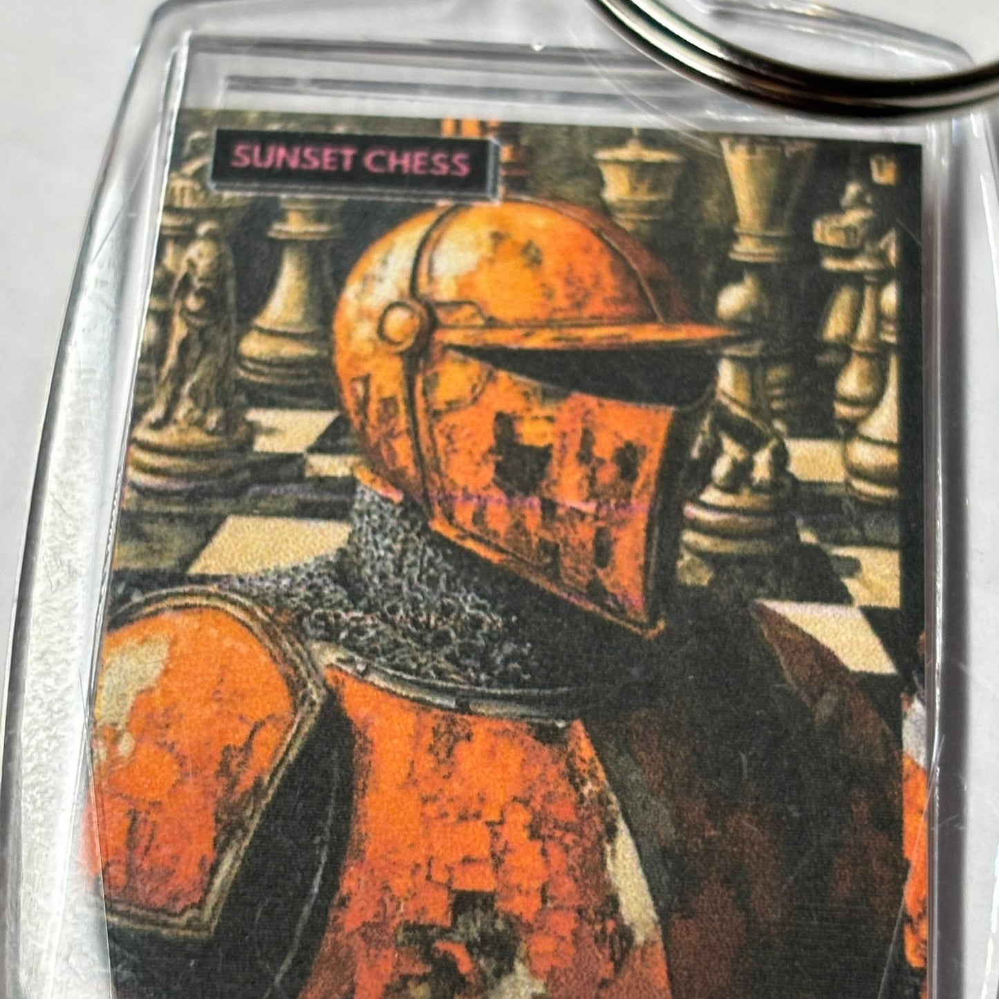 Orange Warrior - Sunset Chess Photo Keychain