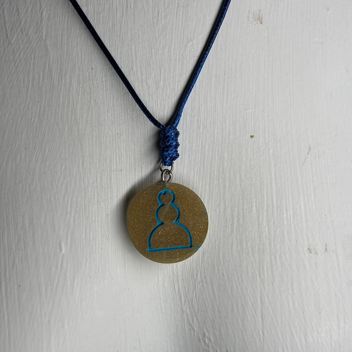 Strong Yellow Pawn - Handmade Resin Chess Necklace