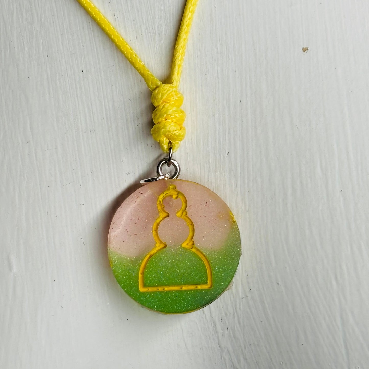Passion Colored Pawn - Handmade Resin Chess Necklace