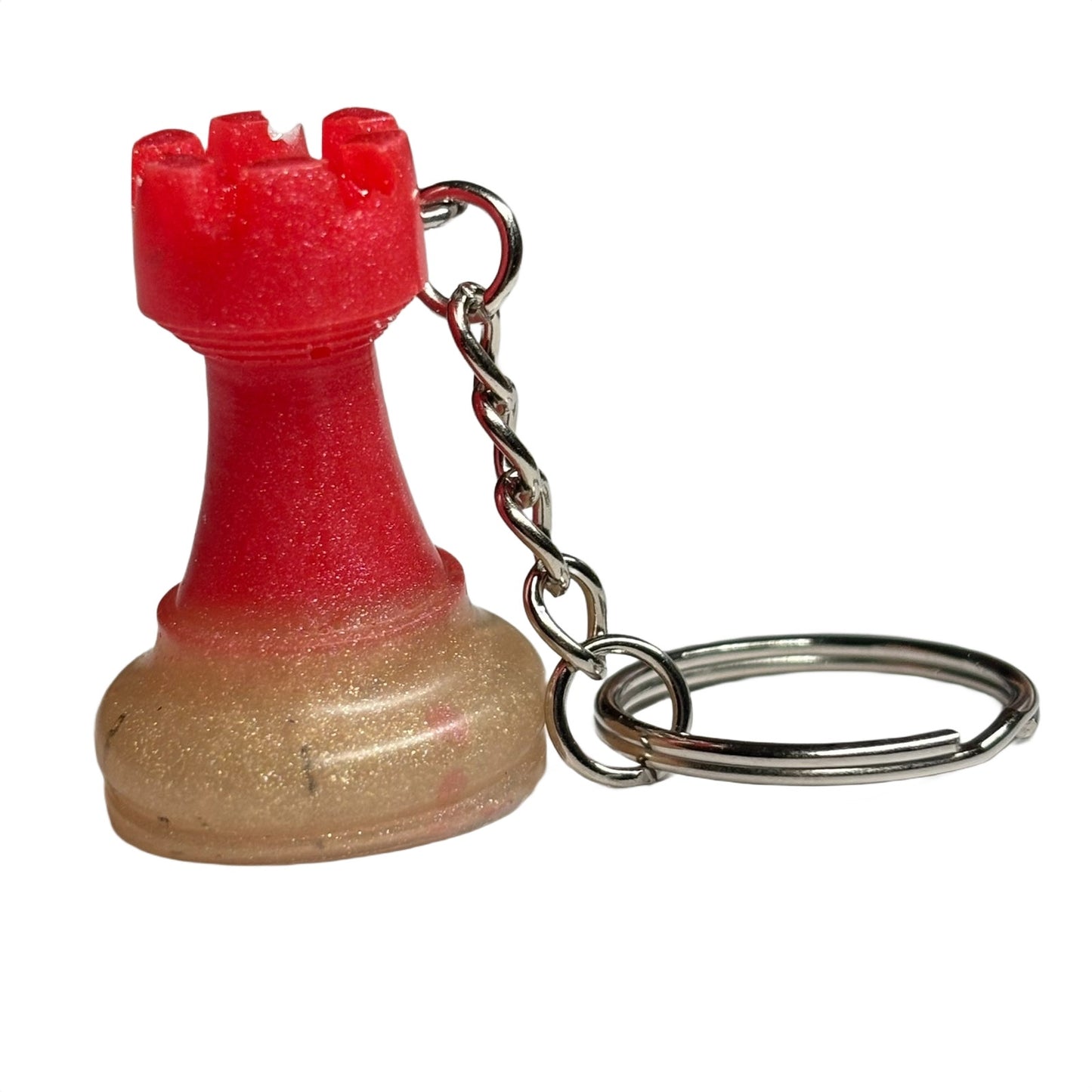 Red Cream Rook - Handmade Resin Keychain