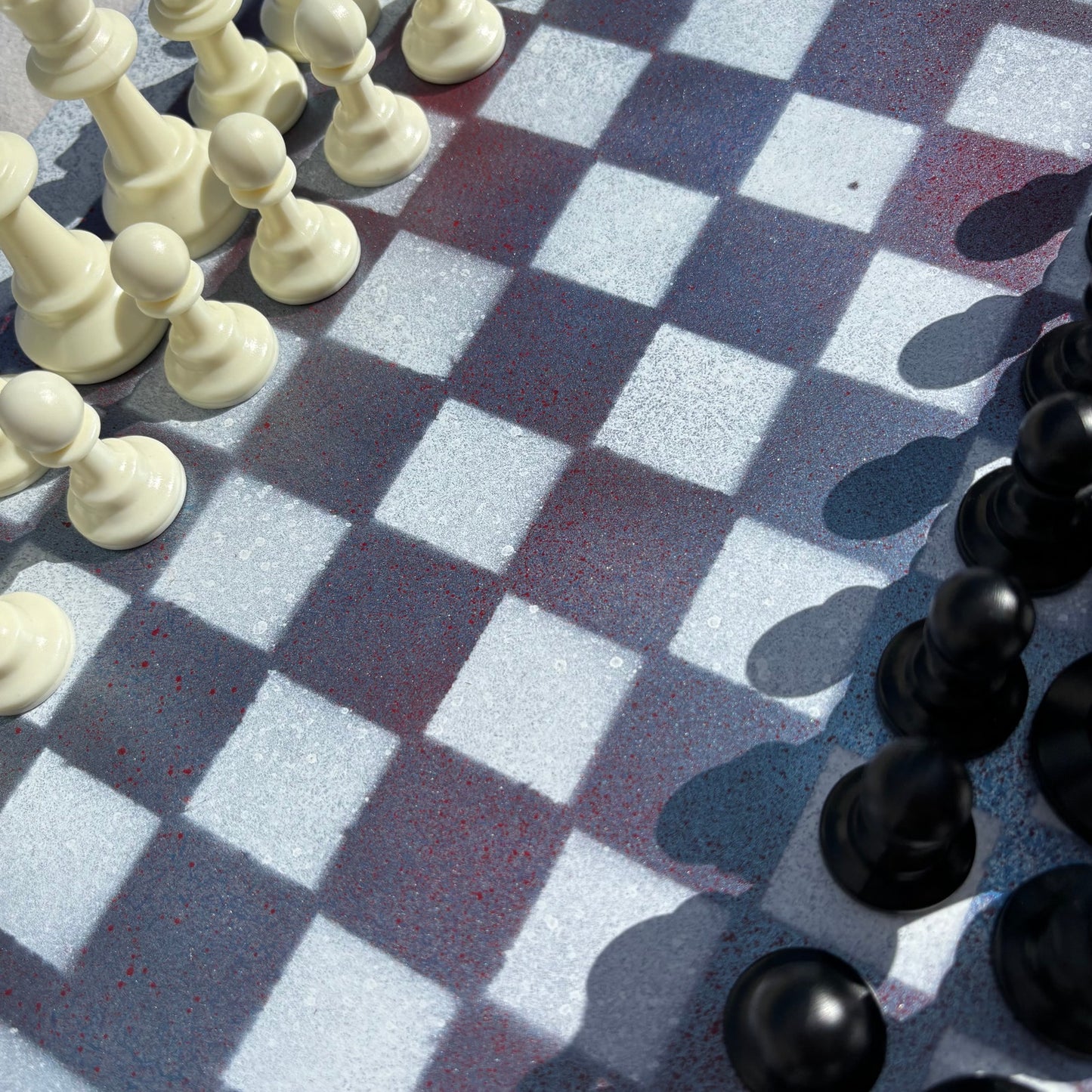 Metallic Color Swirl - Painted Chess Set