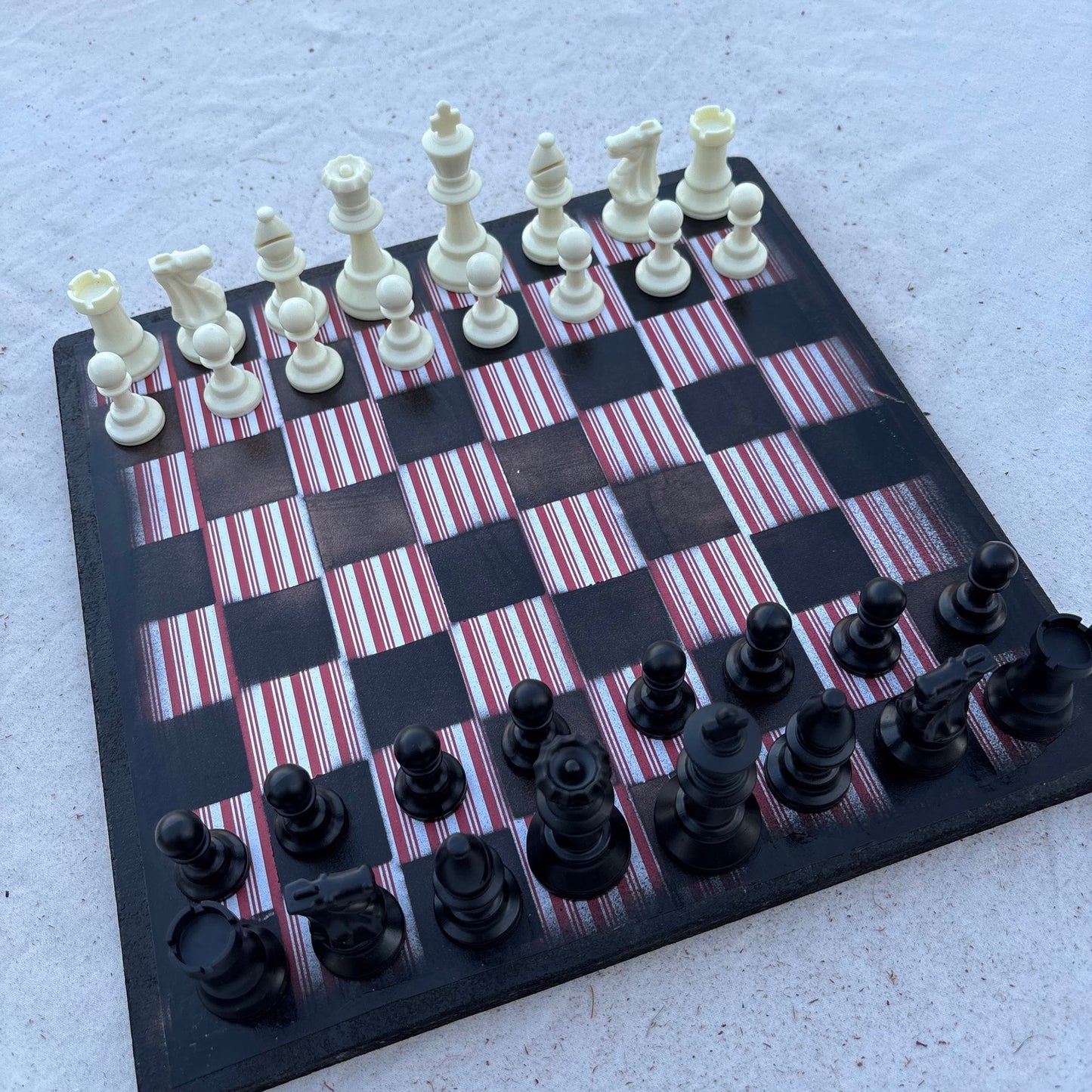 Red Stripes - Scrapbook Chess Set