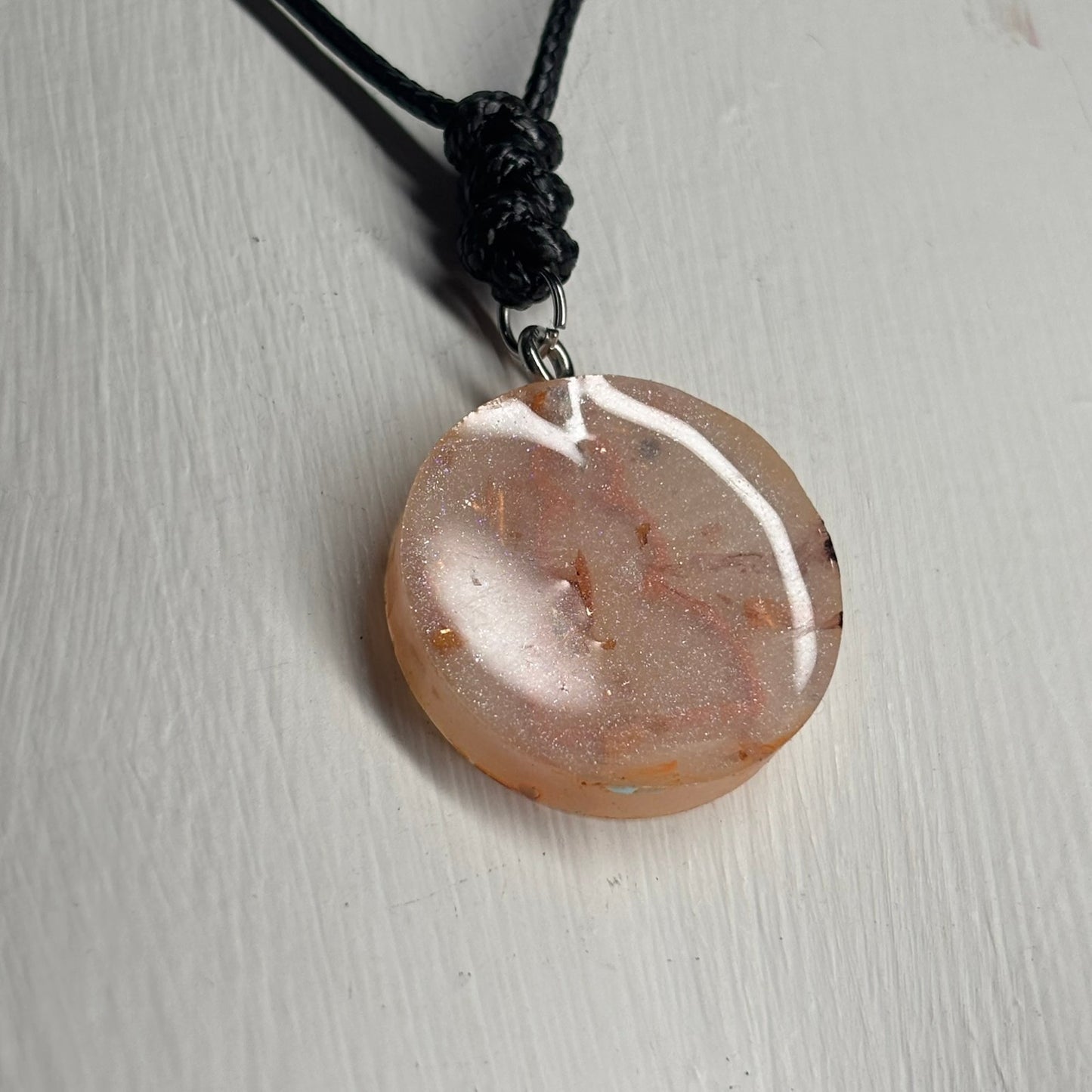 Cream Orange Pawn - Handmade Resin Chess Necklace