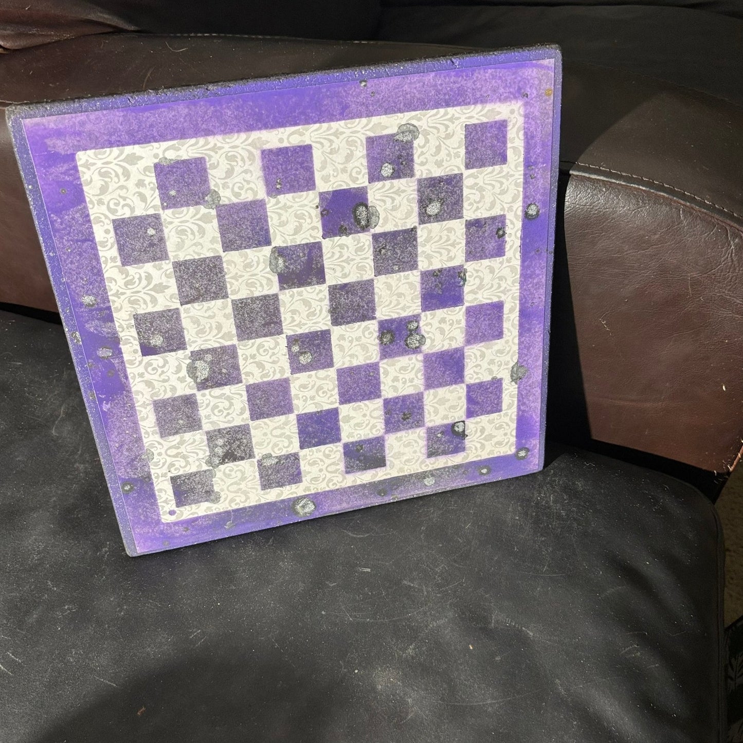 Vintage Purple/Black - Scrapbook Chess Board