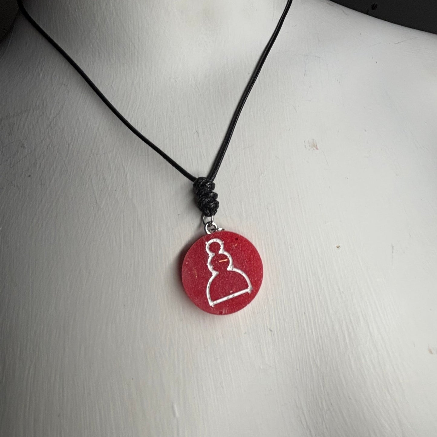Red Pawn - Handmade Resin Chess Necklace