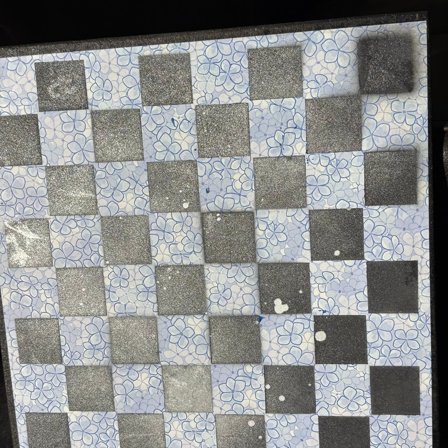 Blue & Black - Scrapbook Chess Board