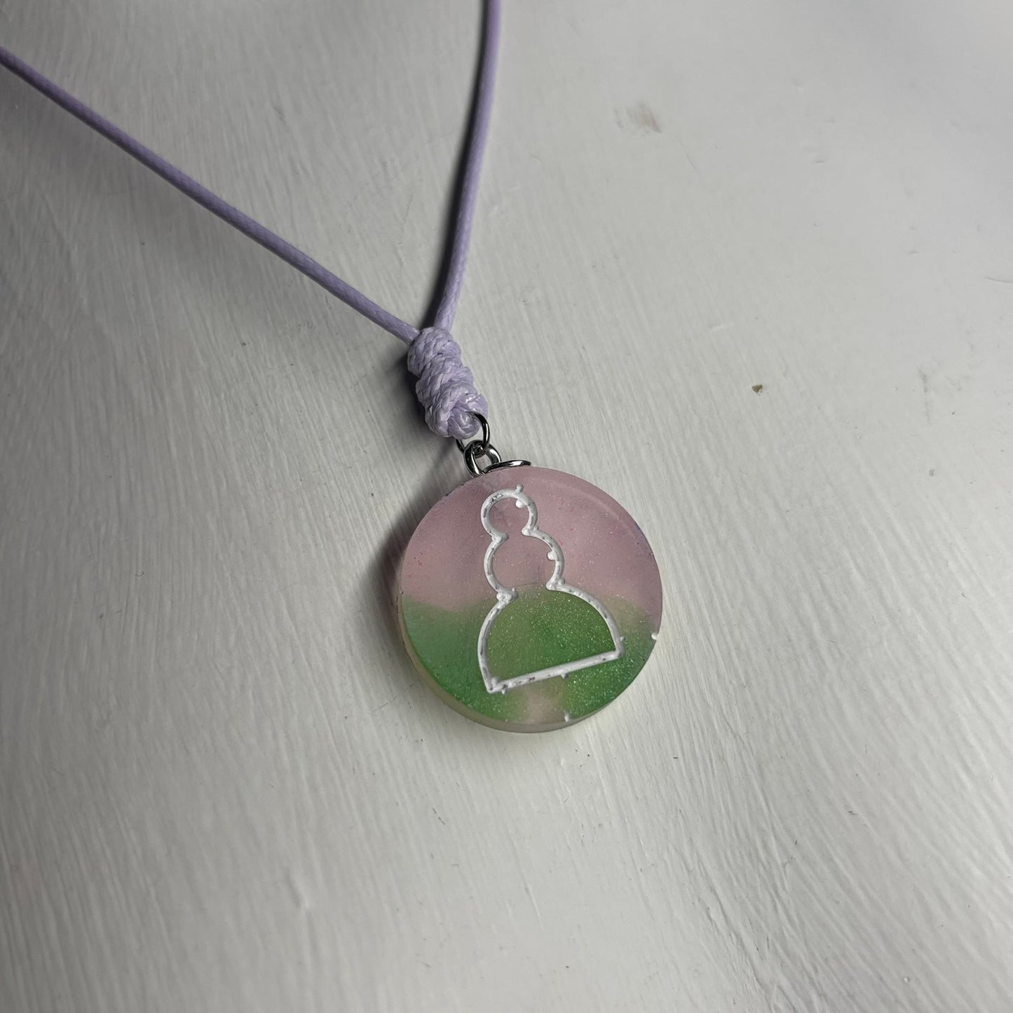 Fantastic Pink Pawn - Handmade Resin Chess Necklace