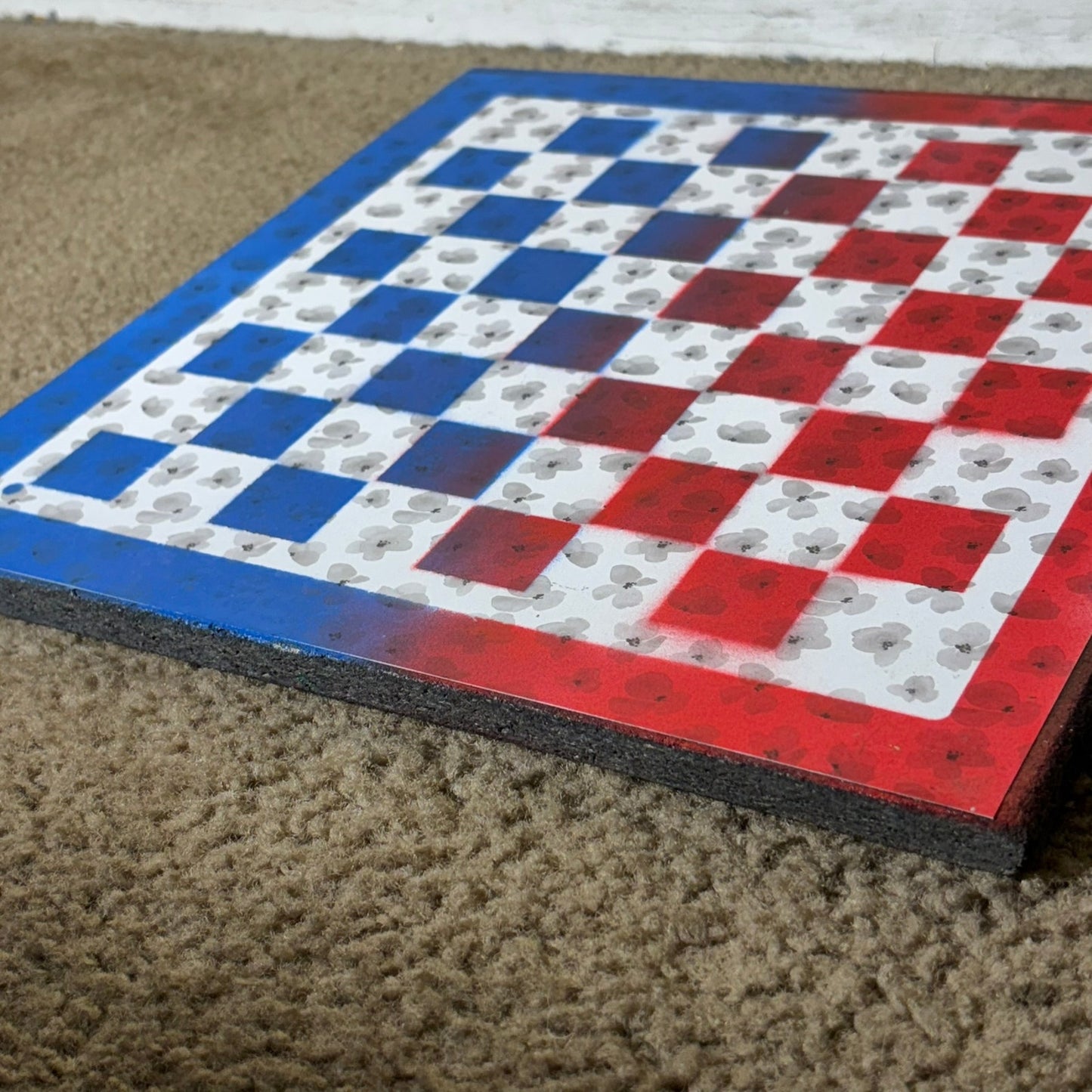 Blue & Red - Scrapbook Chess Board