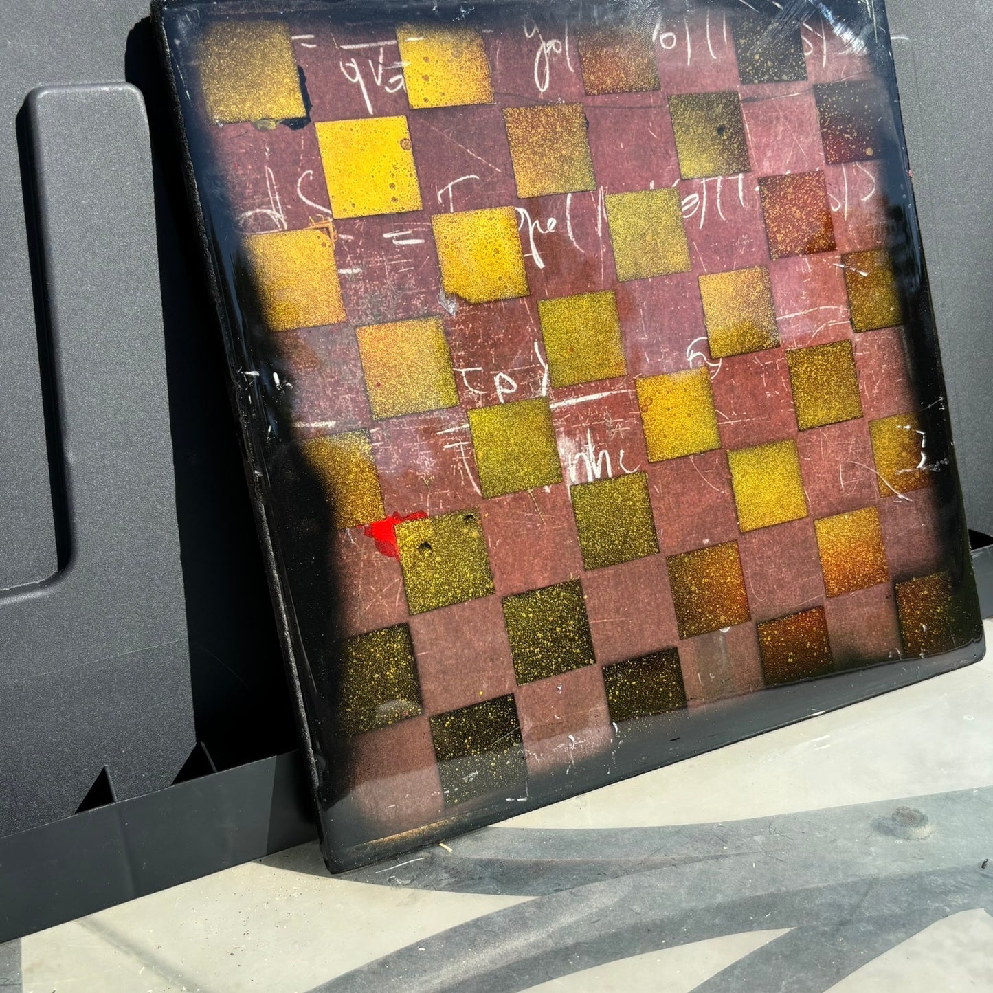 Burgundy Rust - Resin Coated Chess Board