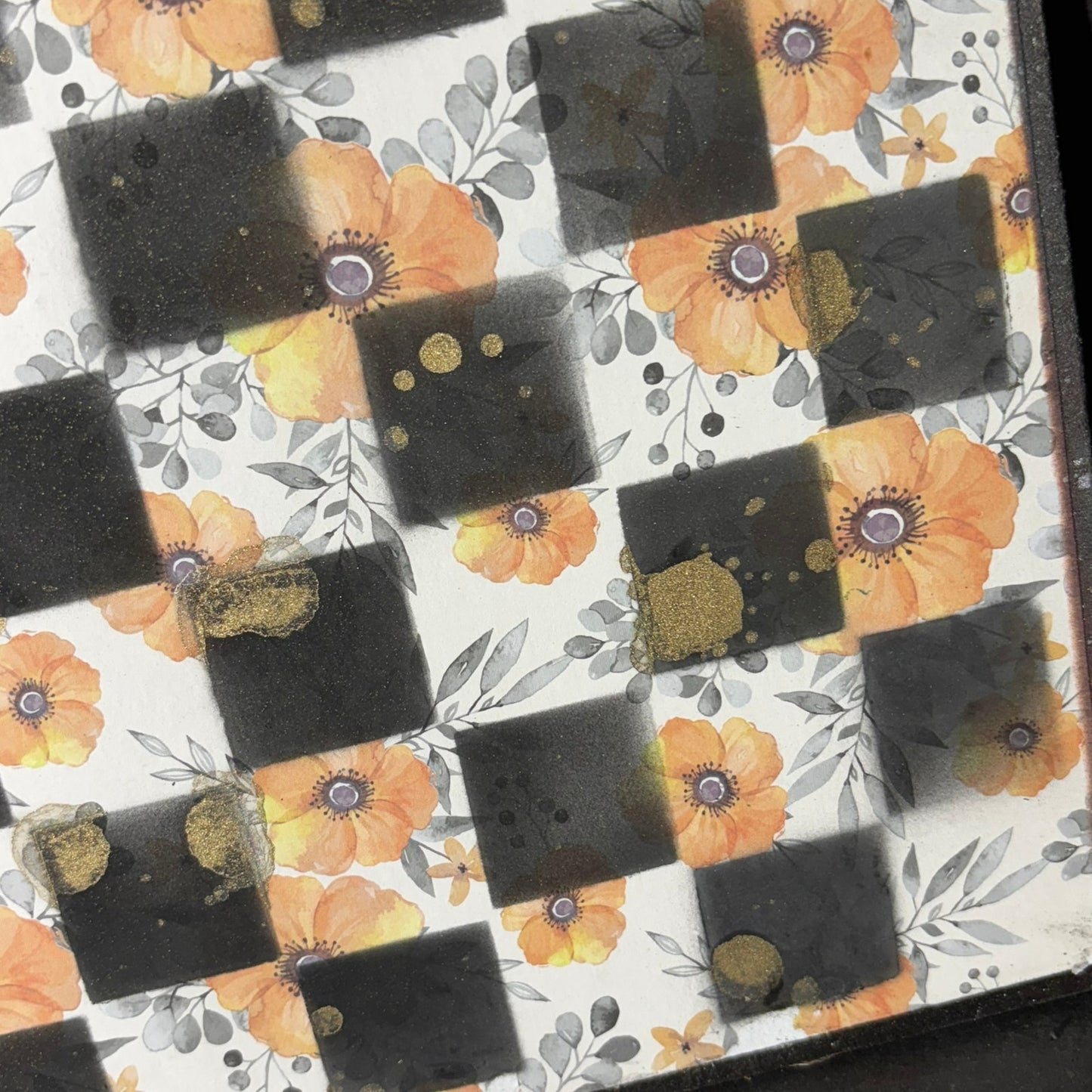 Vintage Yellow Flowers - Scrapbook Chess Board