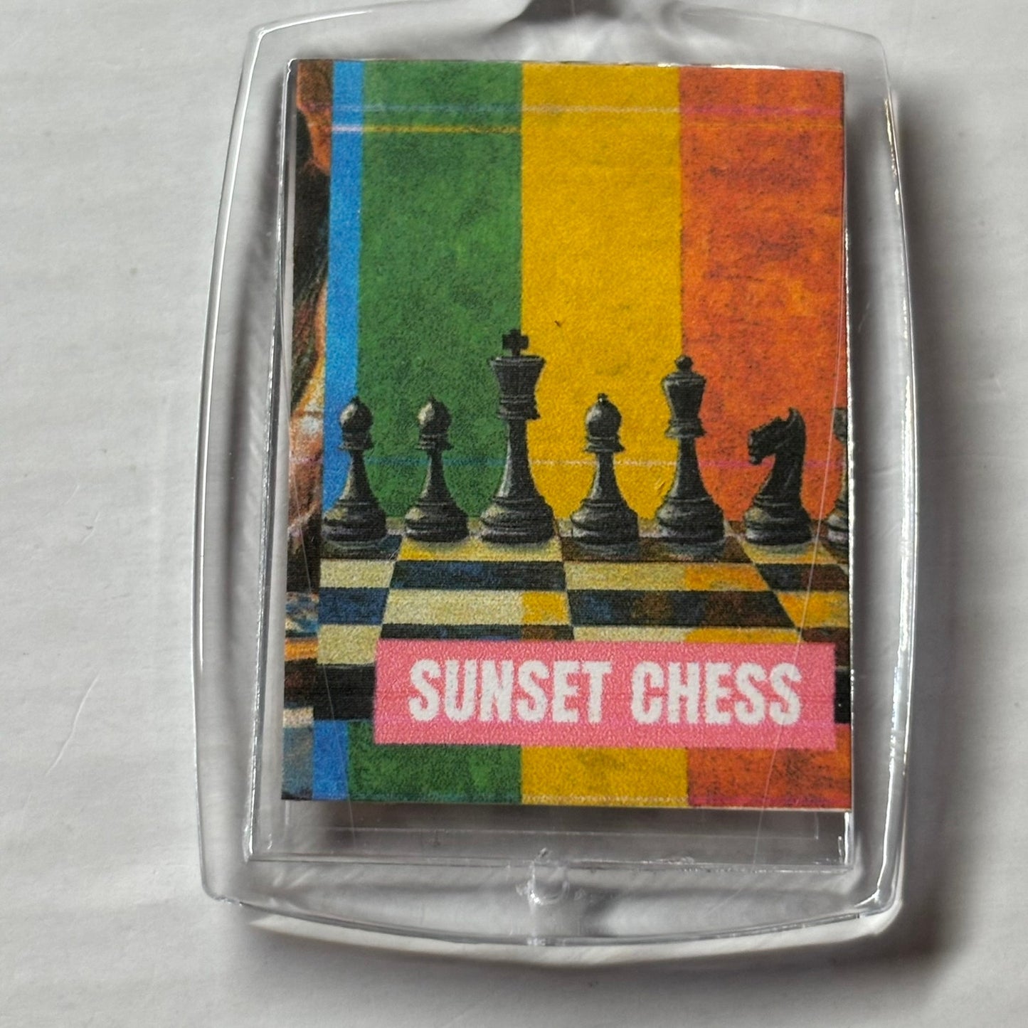 Rainbow Backdrop - Chess  Photo Keychain