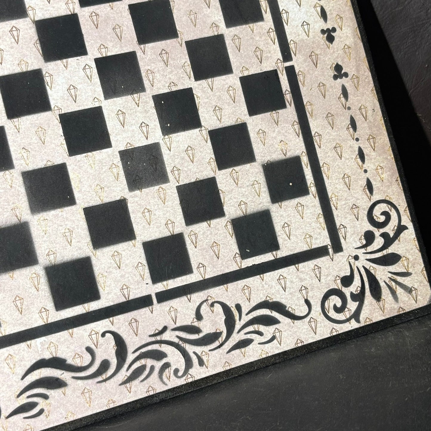 Cream Black - Scrapbook Chess Board