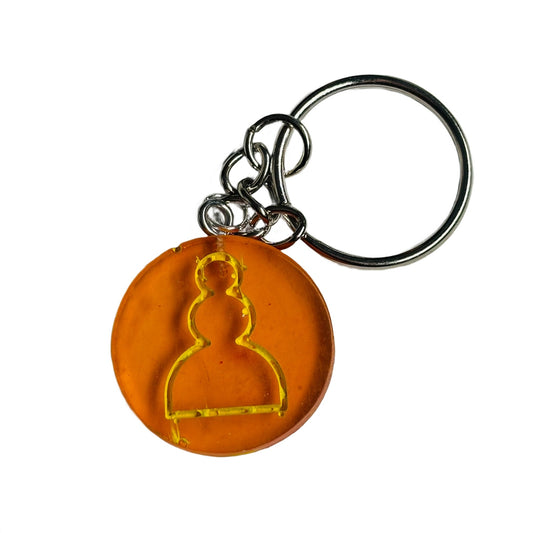Orange Transparent Pawn - Handmade Resin Keychain