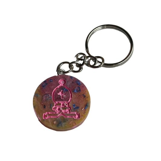 Flush Pink Bishop - Handmade Resin Keychain - Flat Edition
